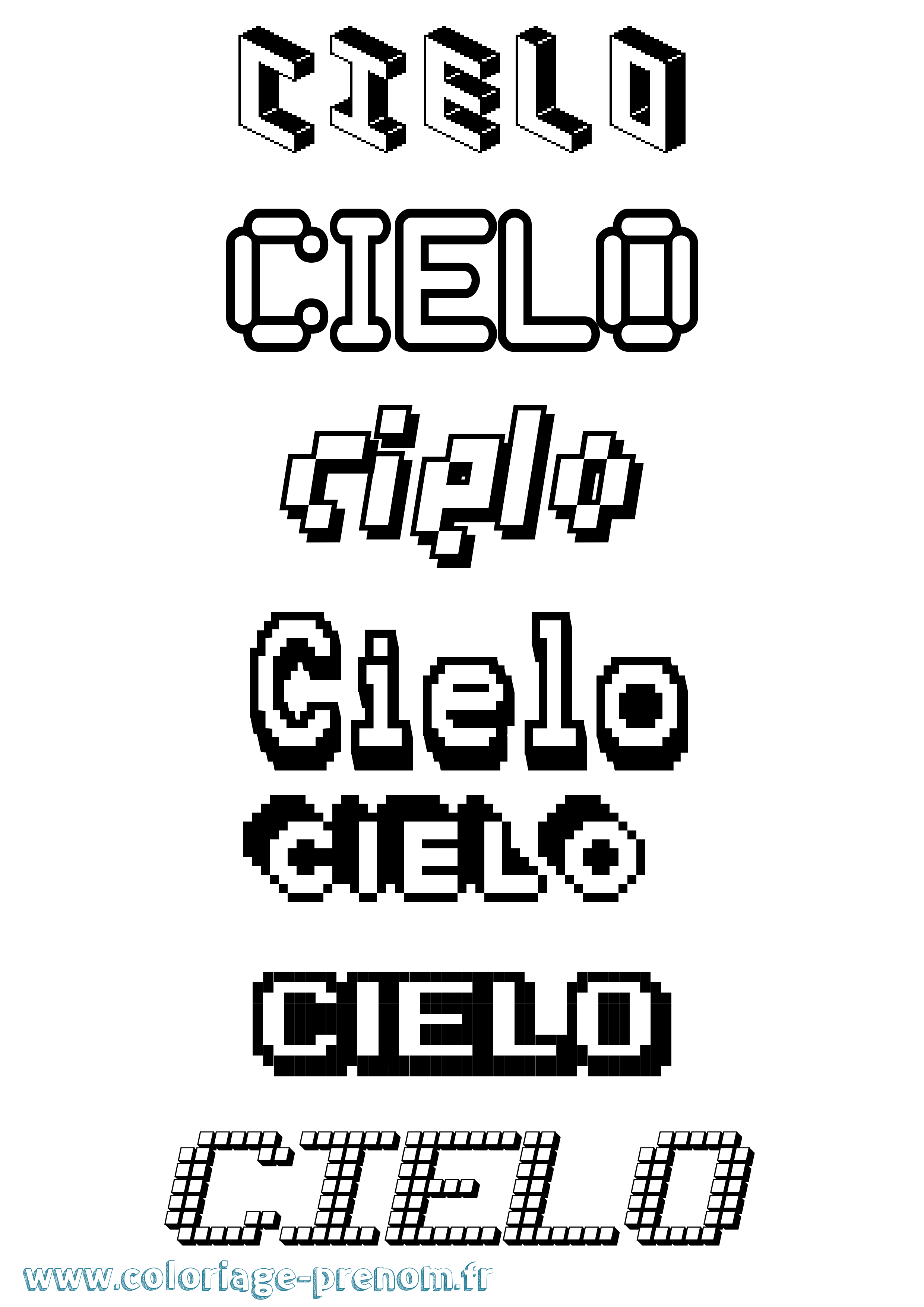 Coloriage Cielo Pixel Coloriage prénom Cielo Pixel