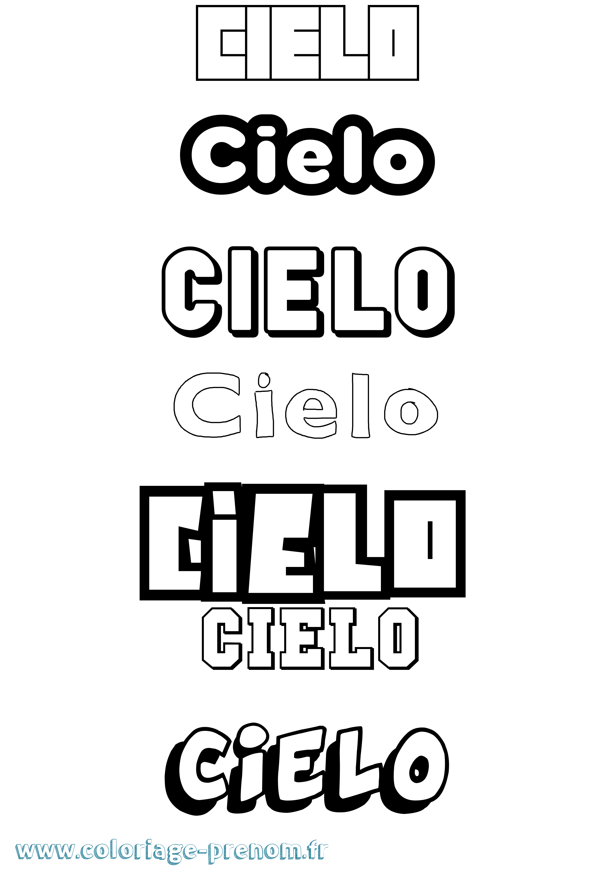 Coloriage Cielo Simple Coloriage prénom Cielo Simple