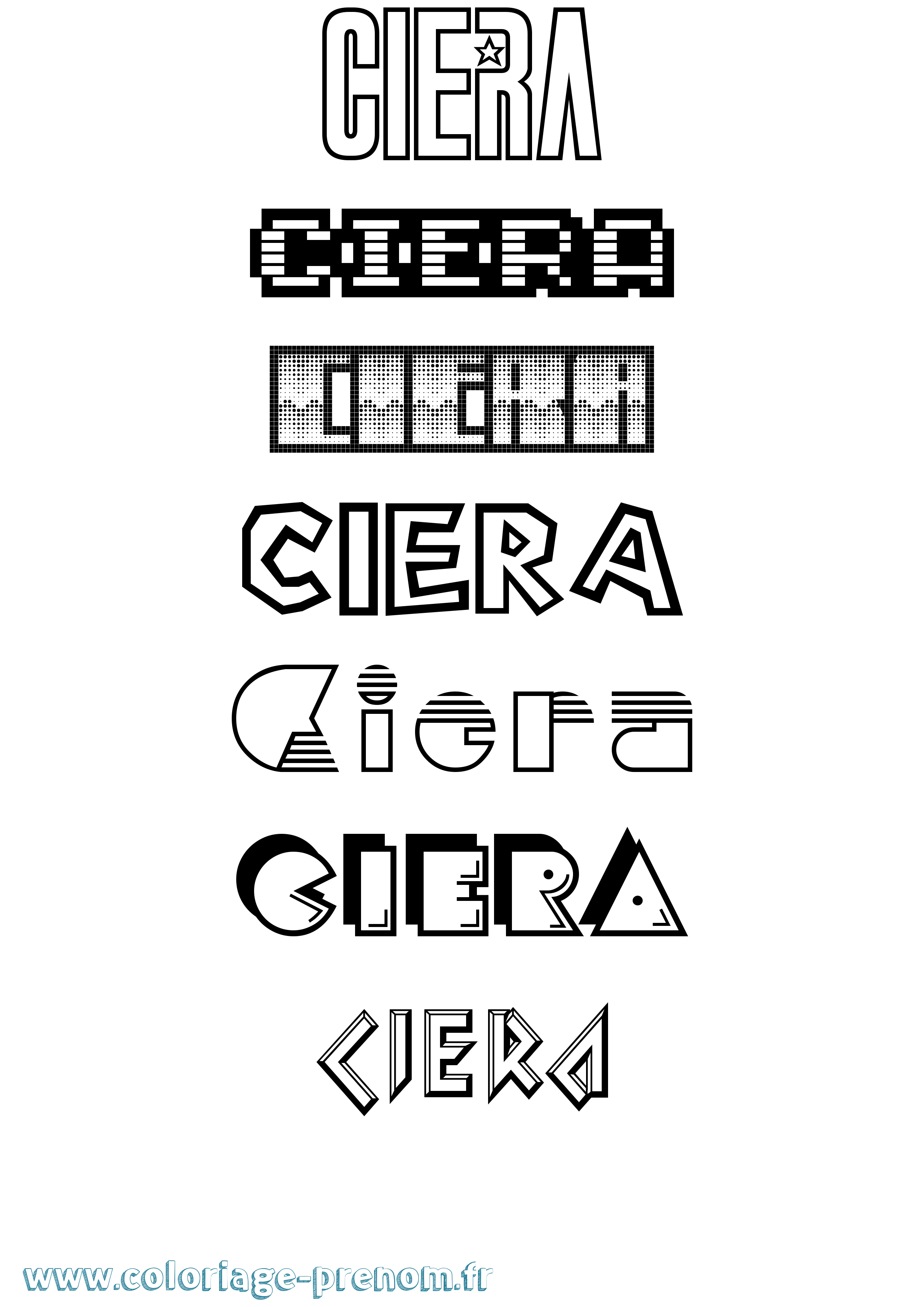 Coloriage Ciera Jeux Vidéos Coloriage prénom Ciera Jeux Vidéos