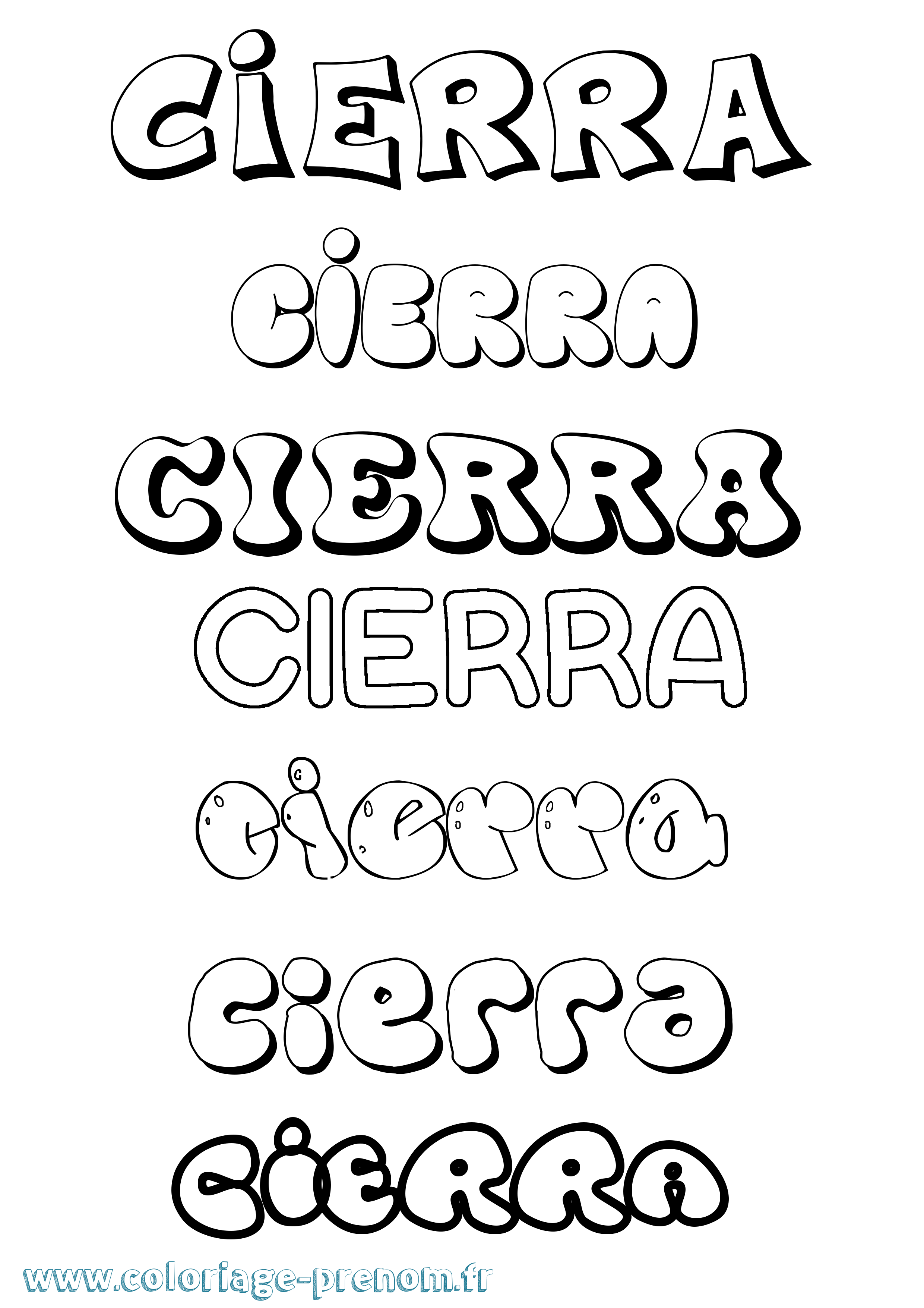 Coloriage Cierra Bubble Coloriage prénom Cierra Bubble