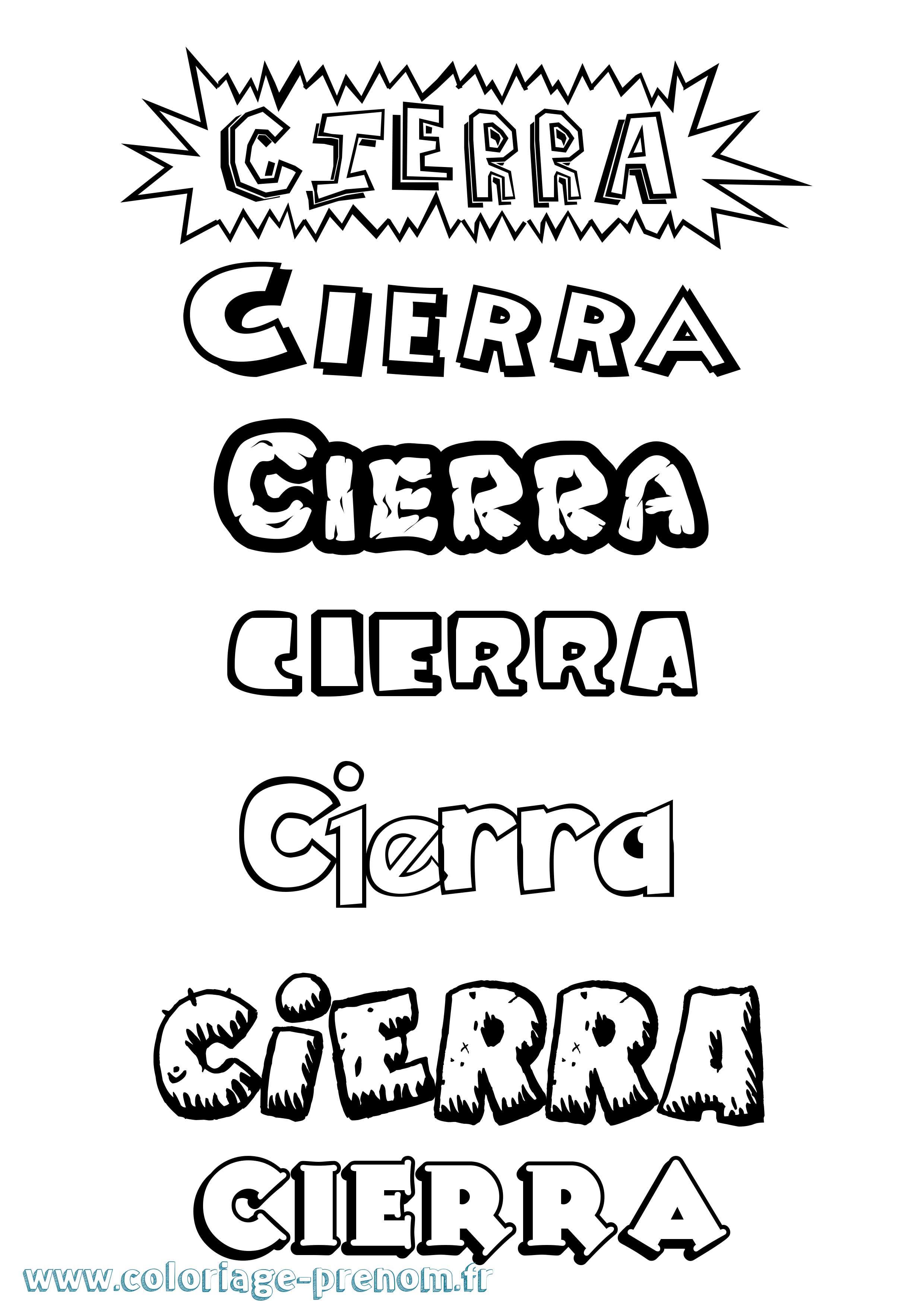 Coloriage Cierra Dessin Animé Coloriage prénom Cierra Dessin Animé