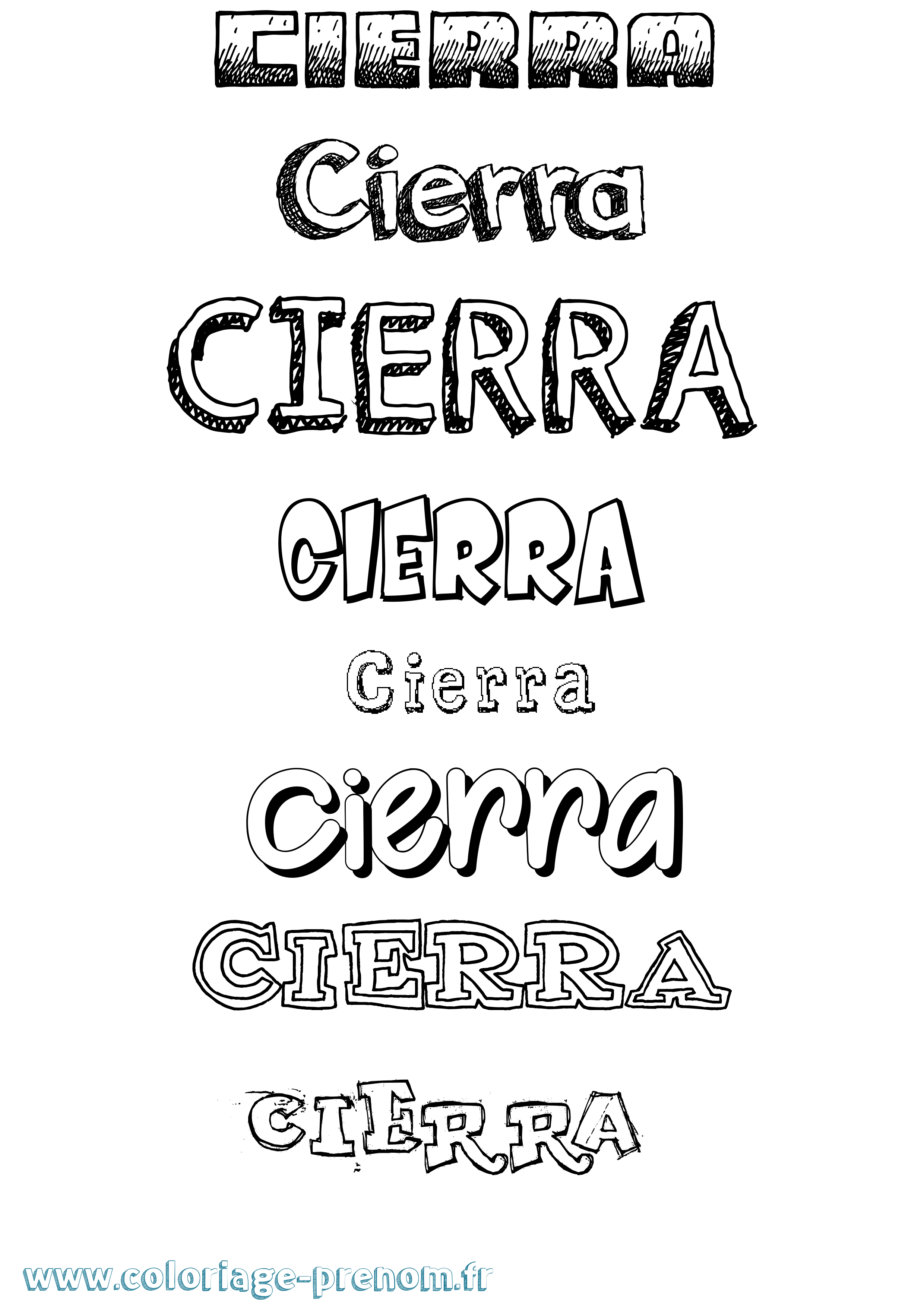 Coloriage Cierra Dessiné Coloriage prénom Cierra Dessiné