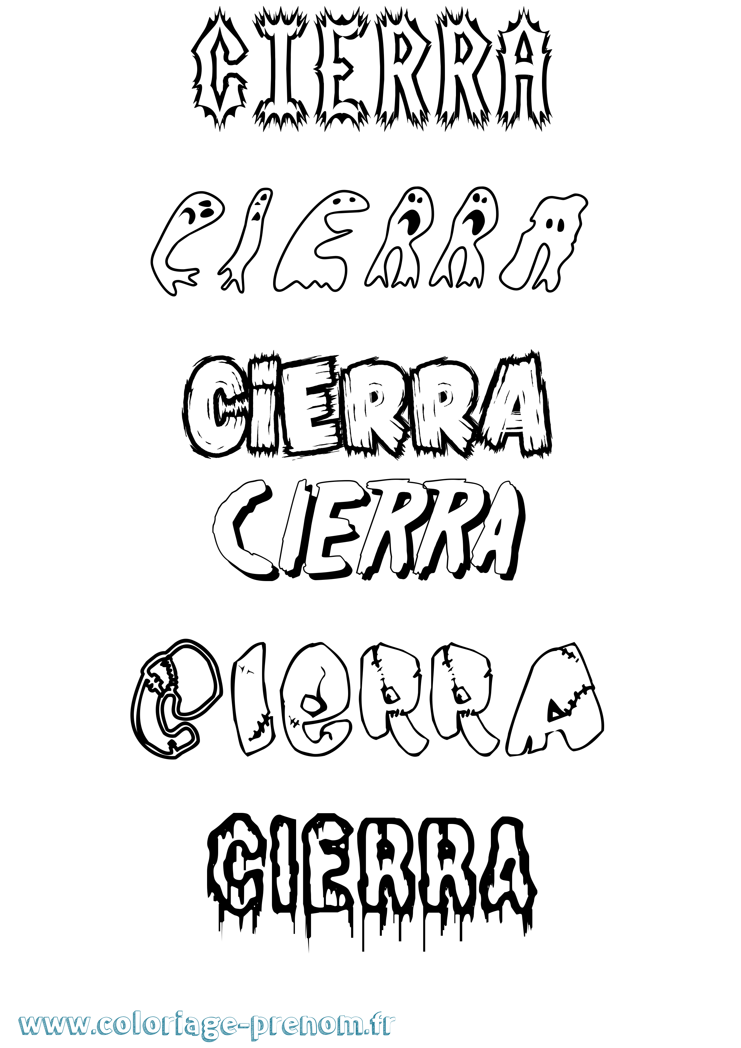 Coloriage Cierra Frisson Coloriage prénom Cierra Frisson
