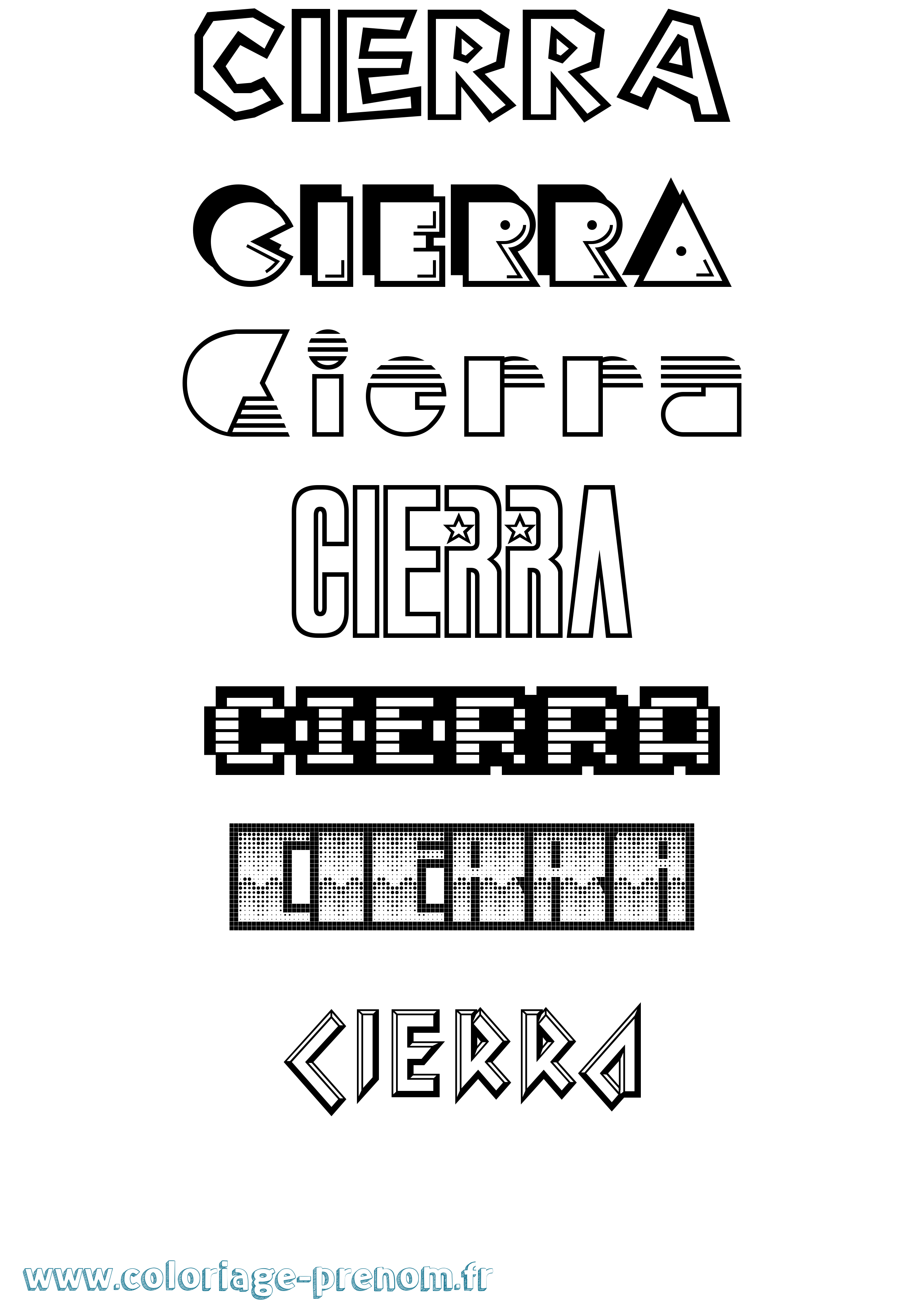 Coloriage Cierra Jeux Vidéos Coloriage prénom Cierra Jeux Vidéos