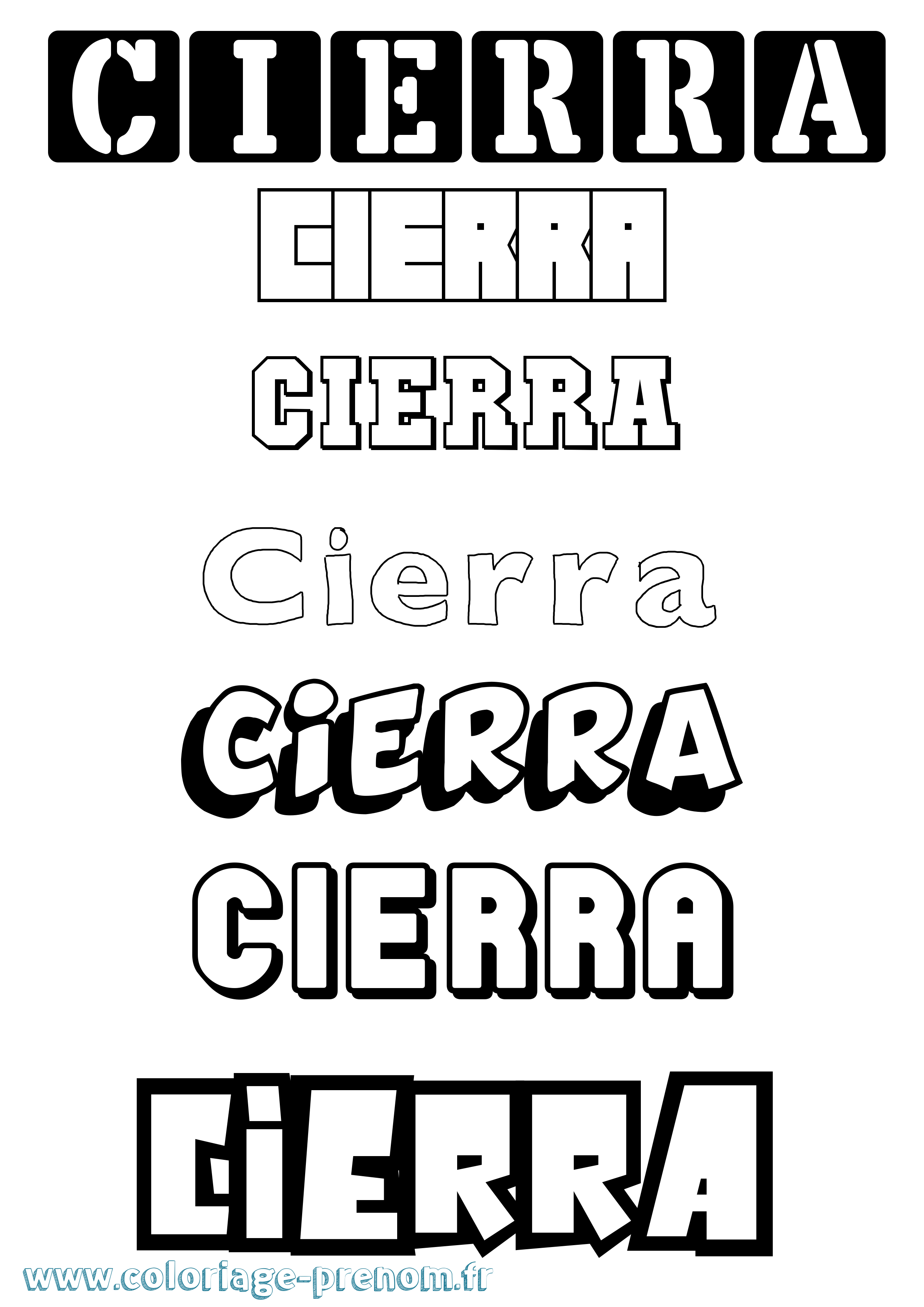 Coloriage Cierra Simple Coloriage prénom Cierra Simple