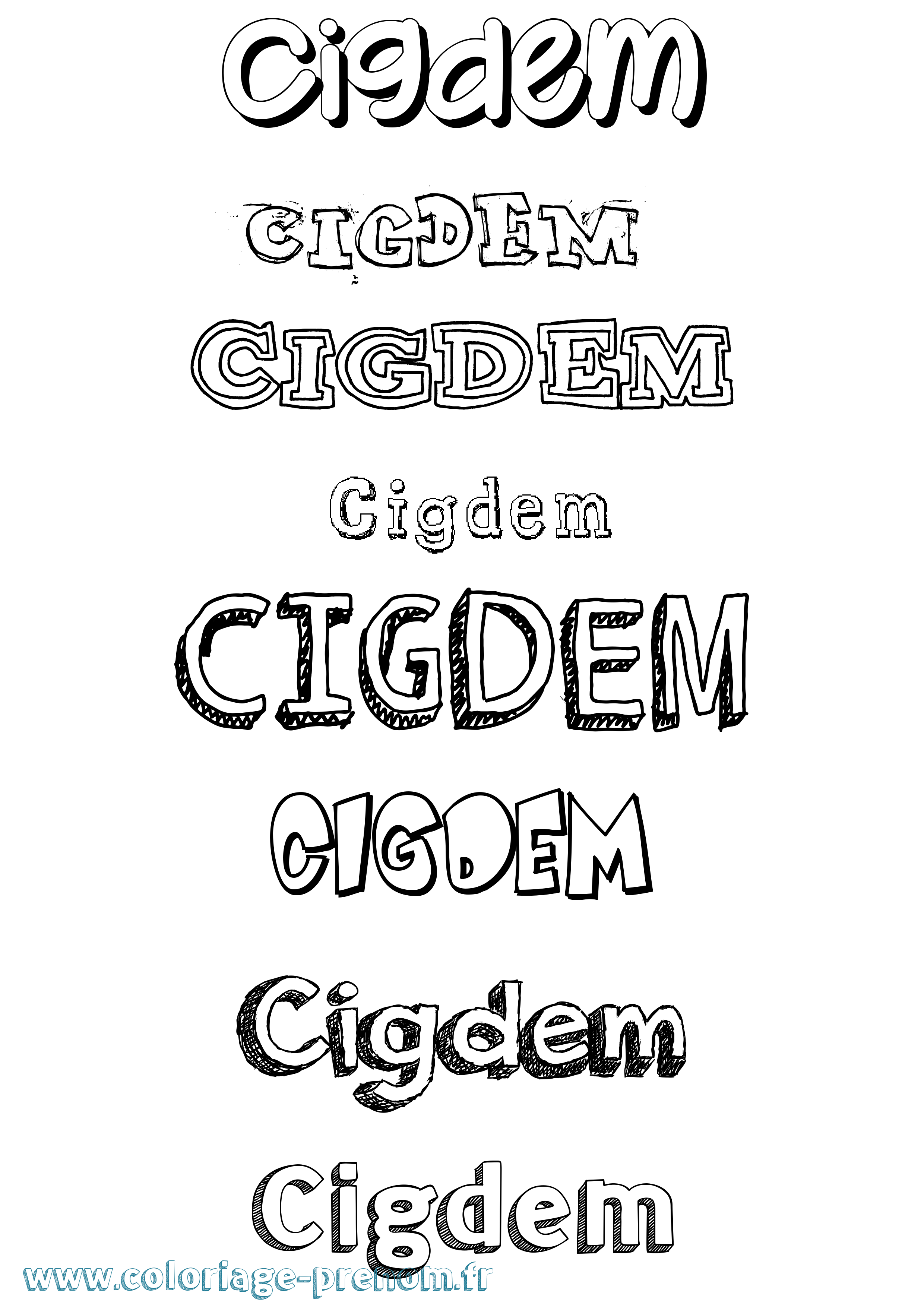 Coloriage Cigdem Dessiné Coloriage prénom Cigdem Dessiné