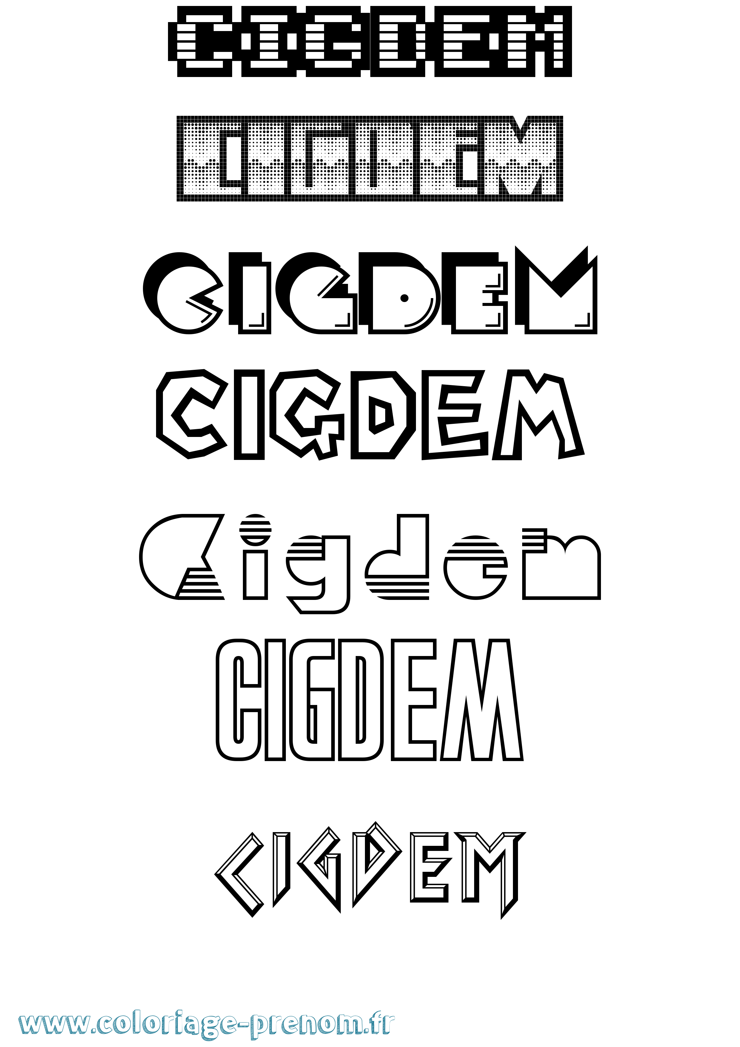 Coloriage Cigdem Jeux Vidéos Coloriage prénom Cigdem Jeux Vidéos