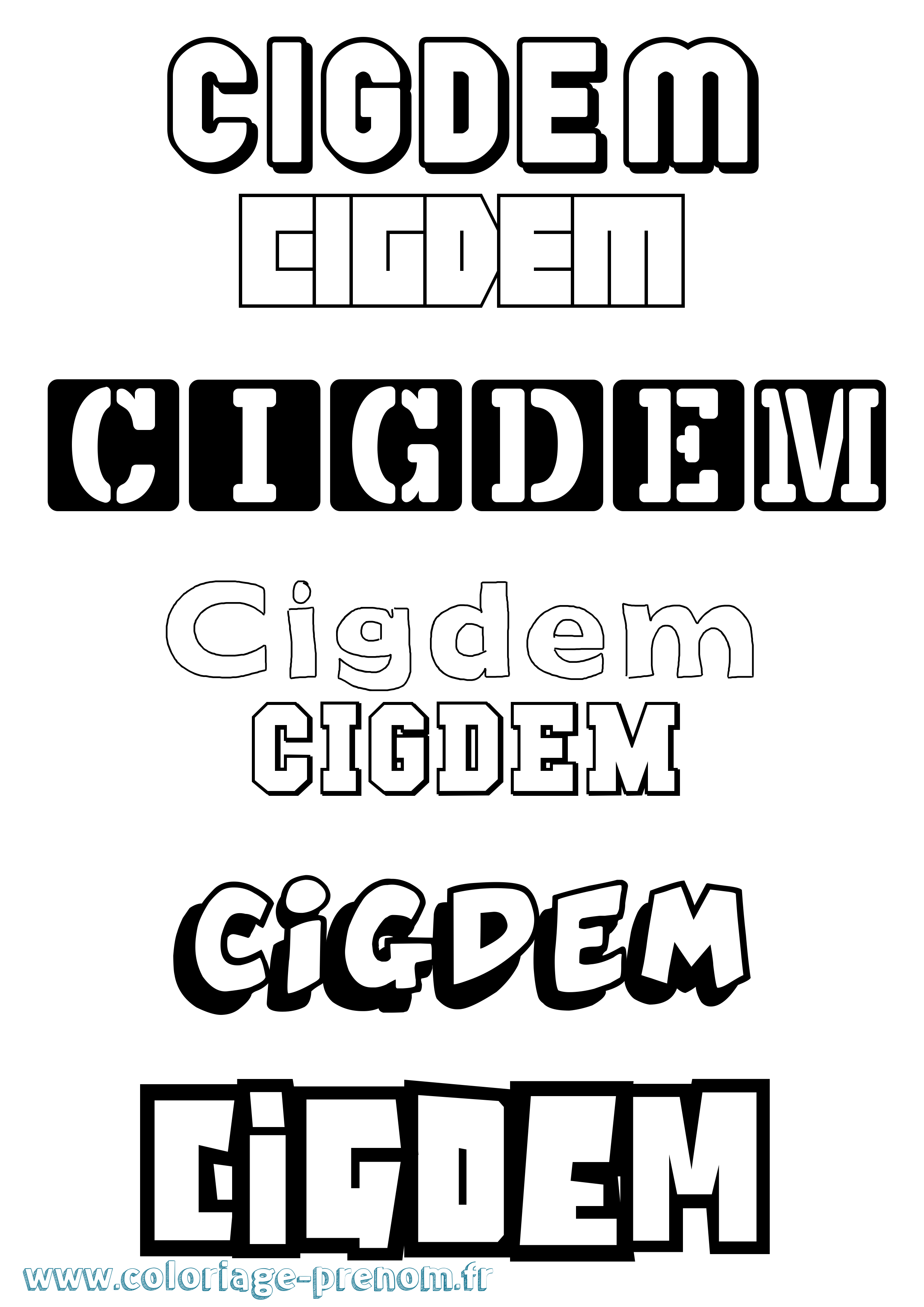 Coloriage Cigdem Simple Coloriage prénom Cigdem Simple