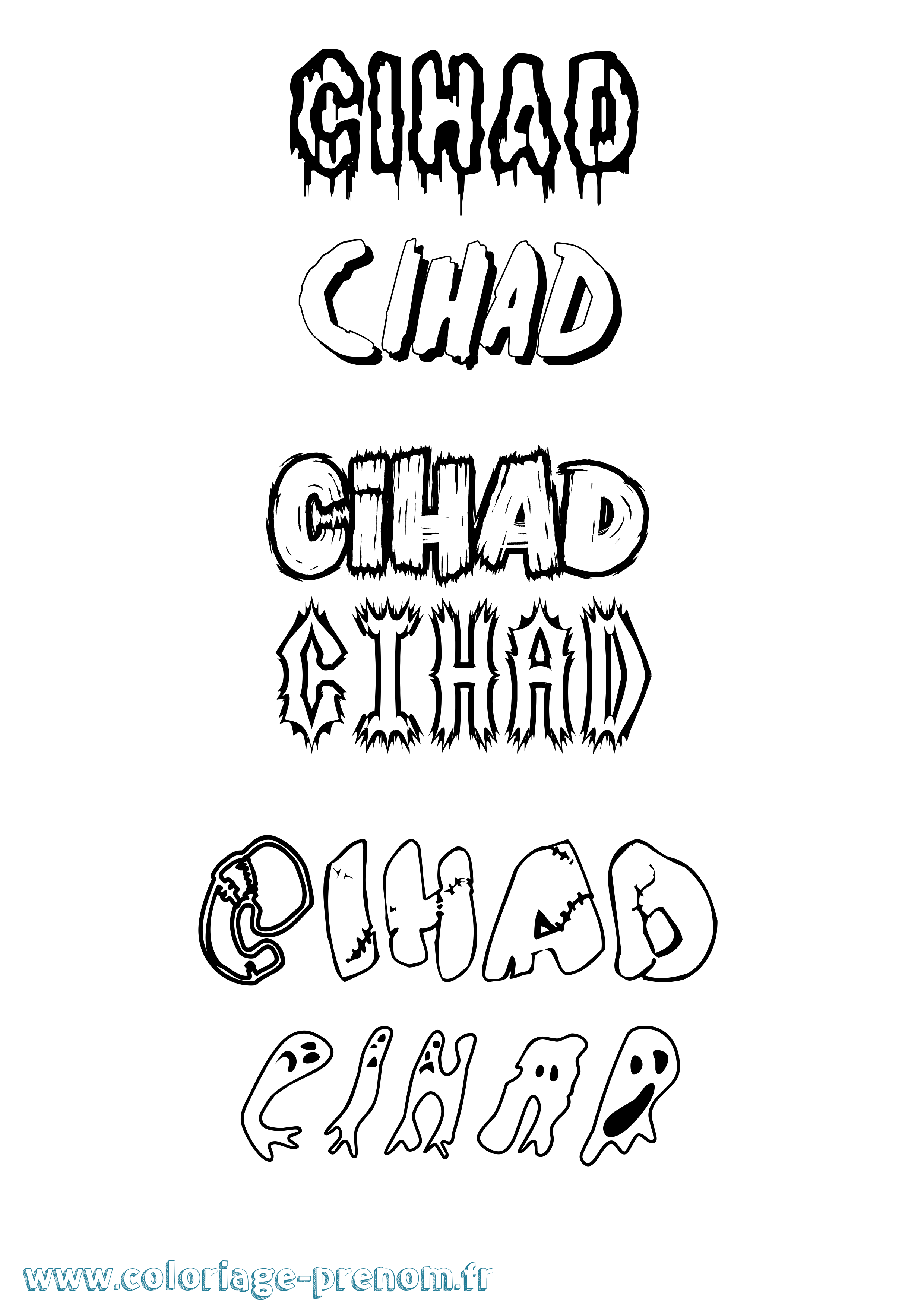 Coloriage Cihad Frisson Coloriage prénom Cihad Frisson