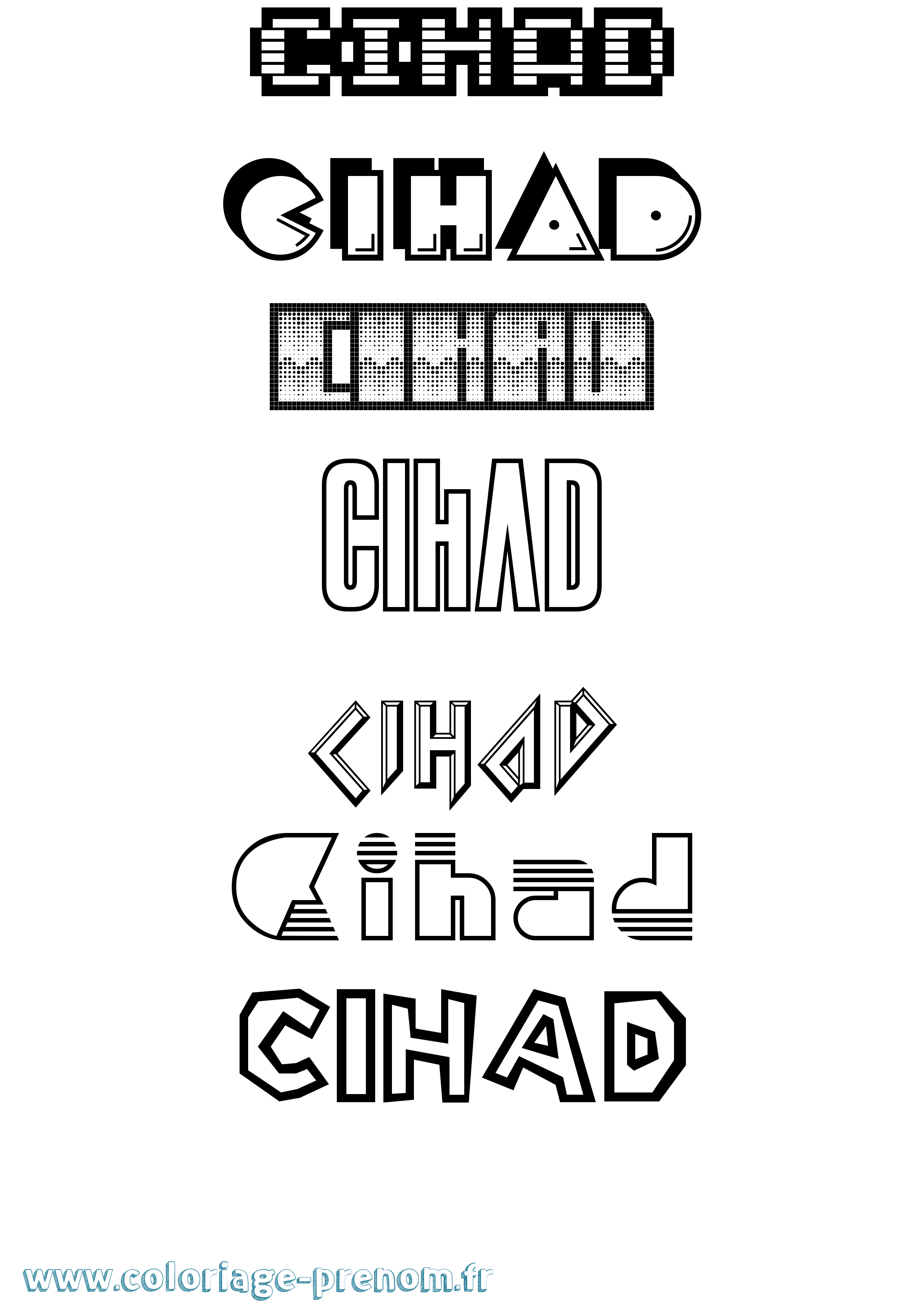 Coloriage Cihad Jeux Vidéos Coloriage prénom Cihad Jeux Vidéos