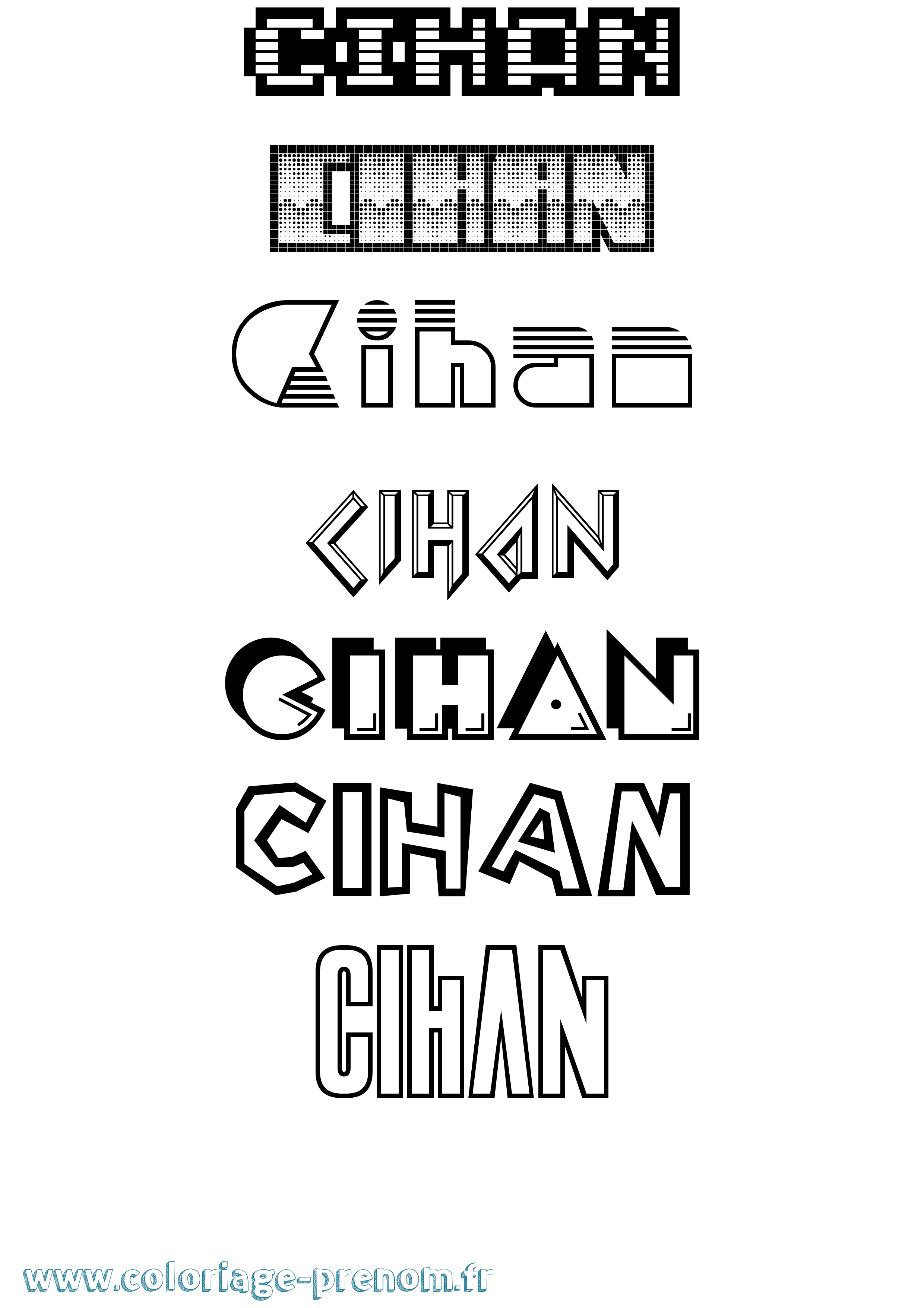 Coloriage Cihan Jeux Vidéos Coloriage prénom Cihan Jeux Vidéos
