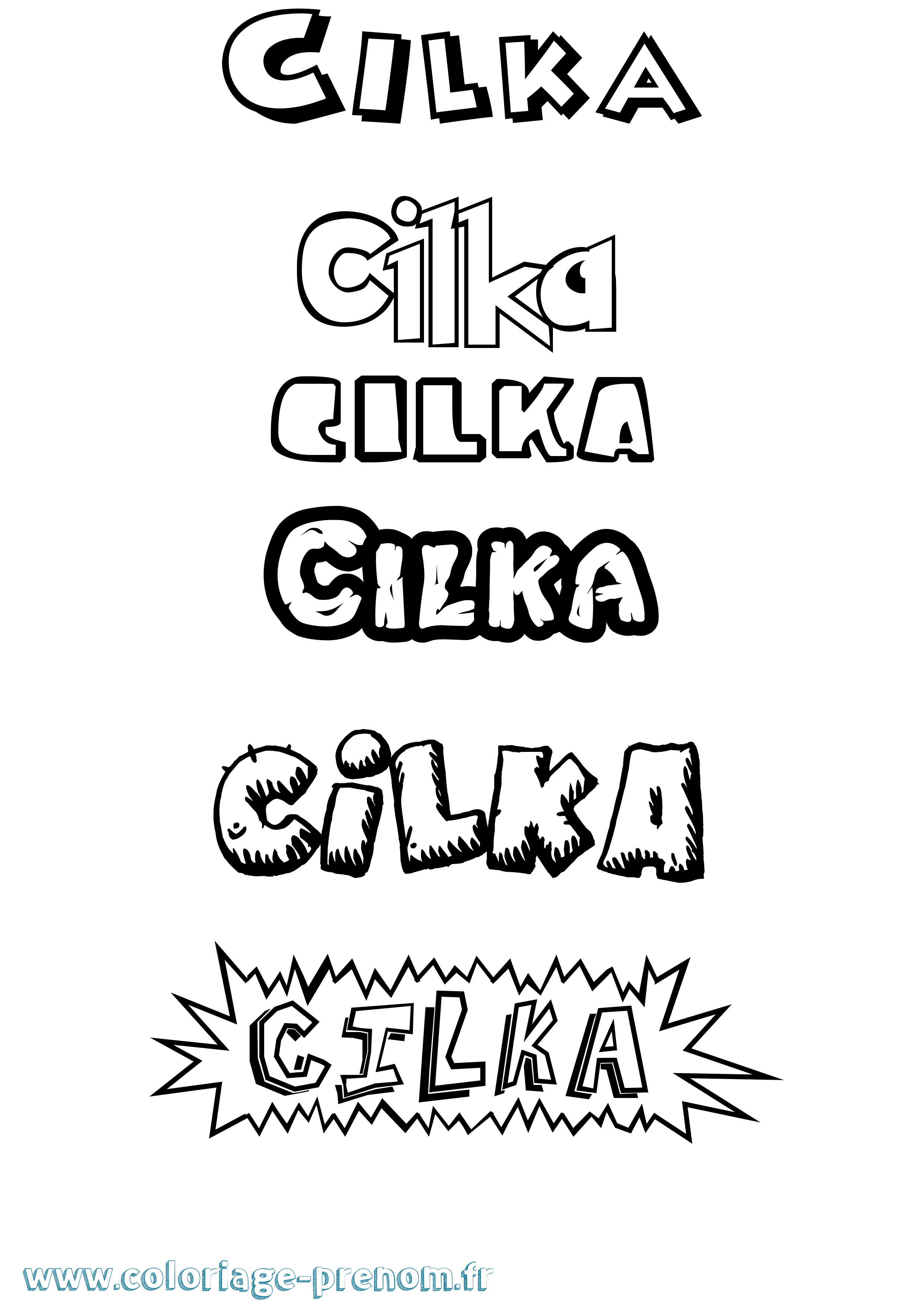 Coloriage Cilka Dessin Animé Coloriage prénom Cilka Dessin Animé