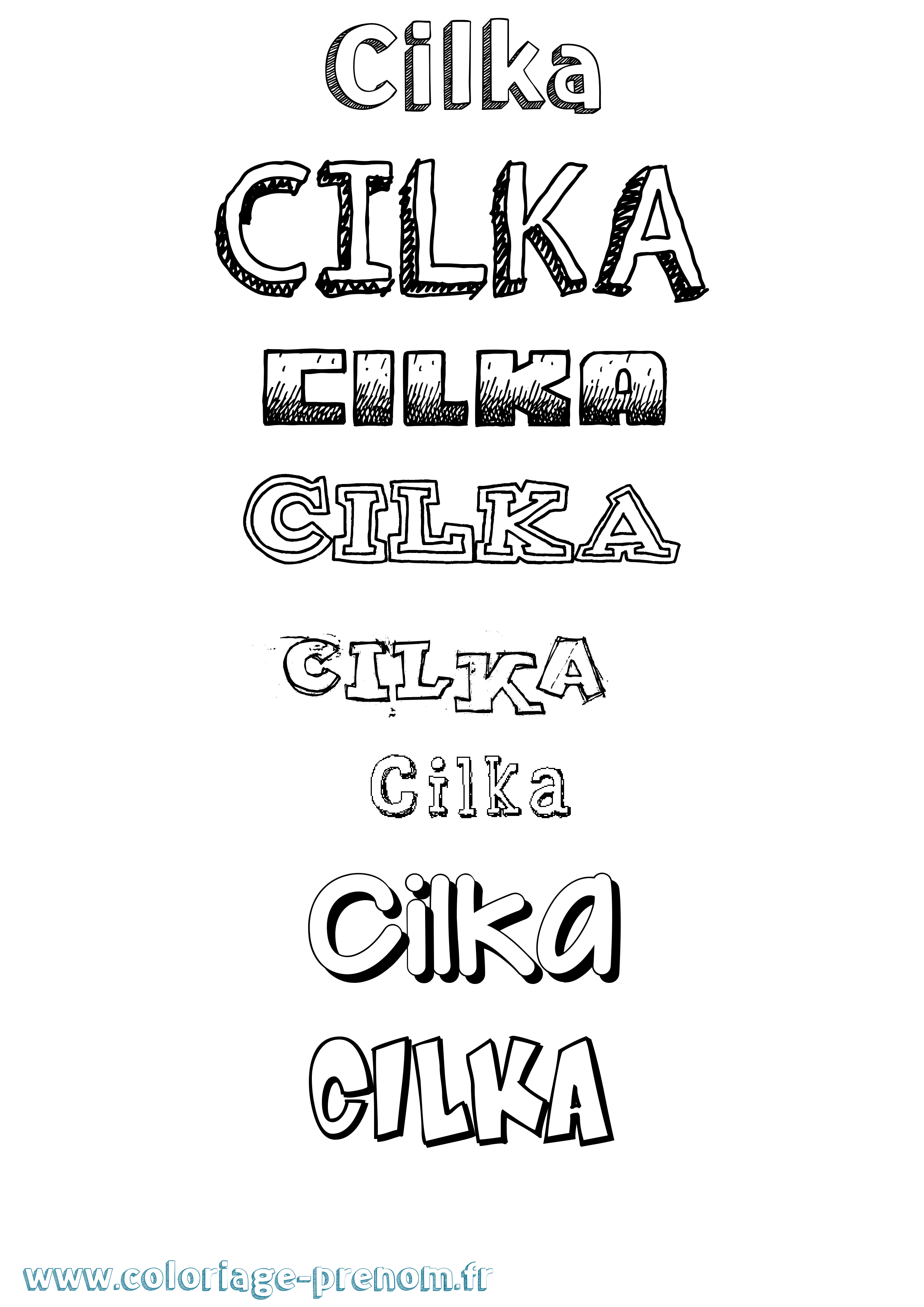 Coloriage Cilka Dessiné Coloriage prénom Cilka Dessiné