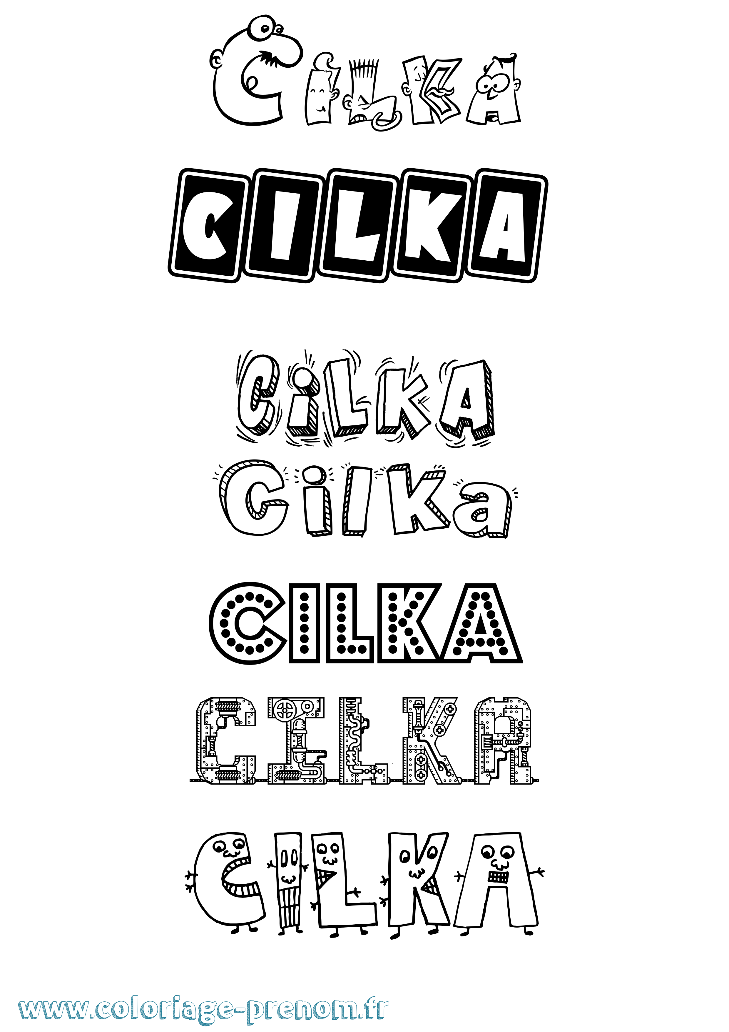 Coloriage Cilka Fun Coloriage prénom Cilka Fun