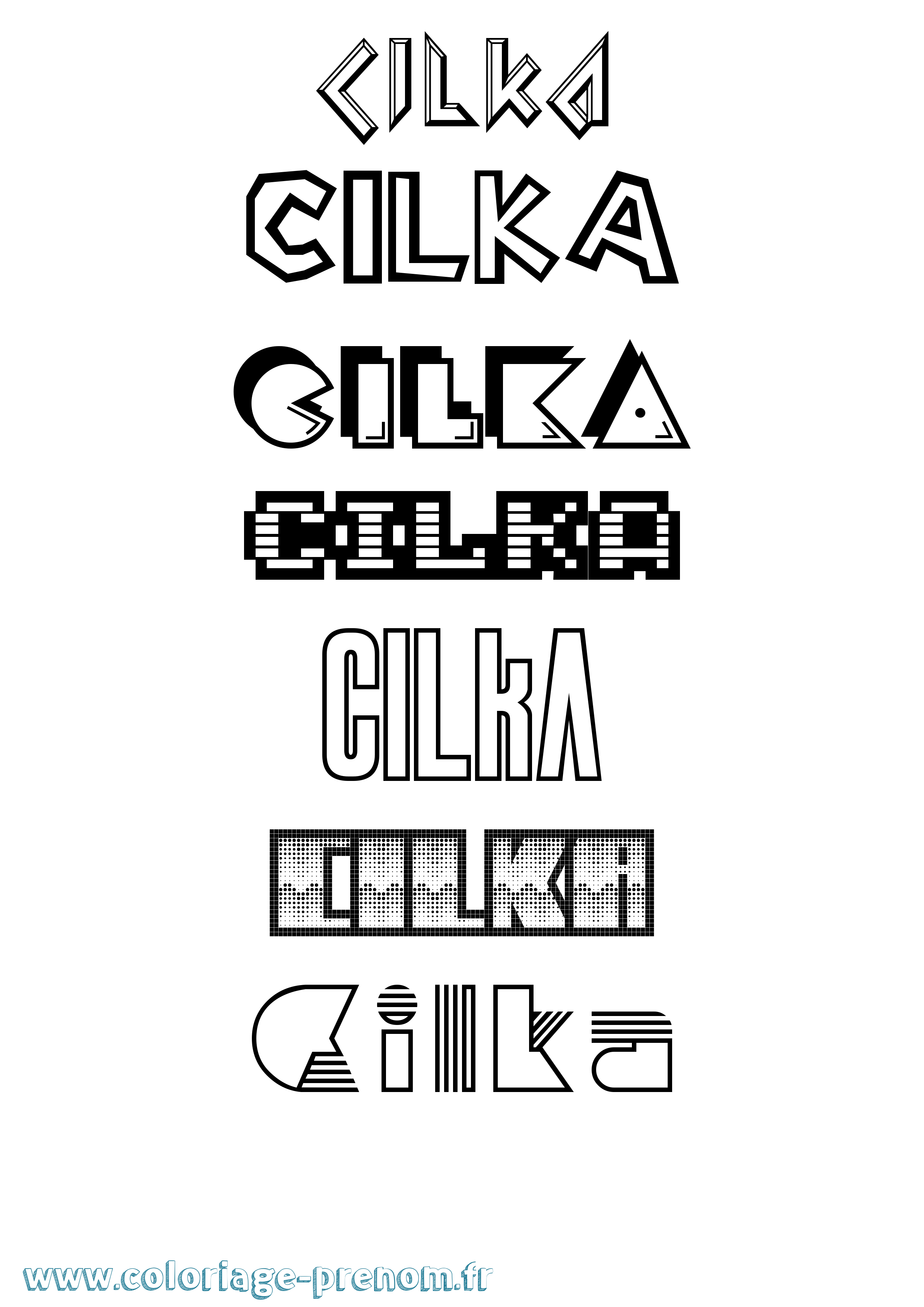 Coloriage Cilka Jeux Vidéos Coloriage prénom Cilka Jeux Vidéos