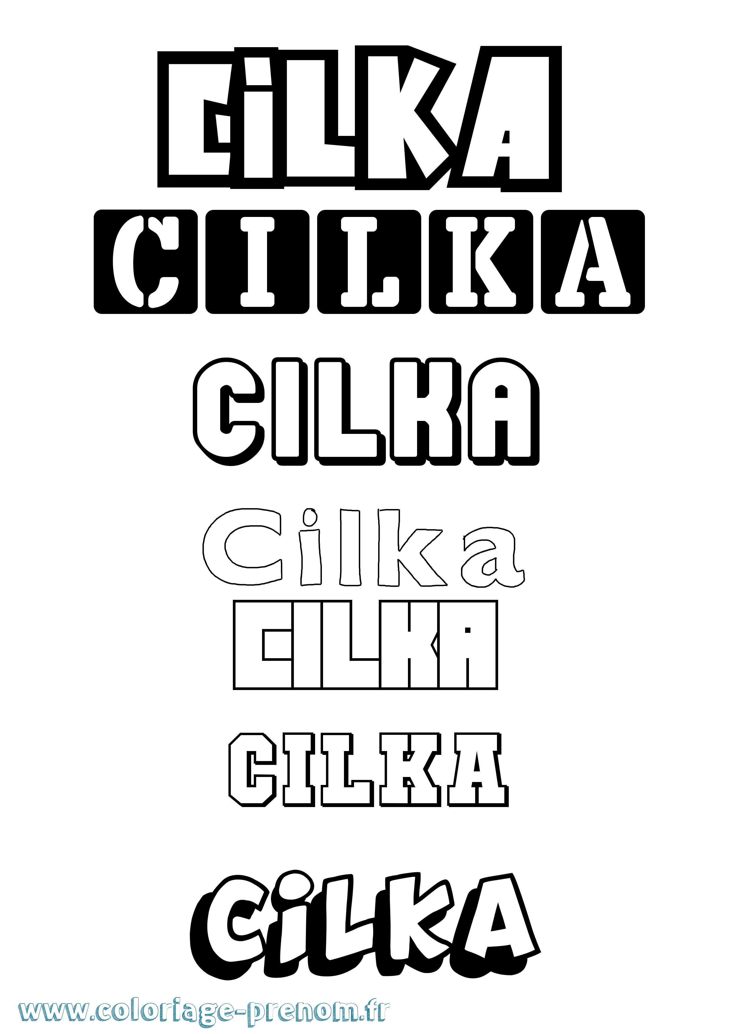 Coloriage Cilka Simple Coloriage prénom Cilka Simple