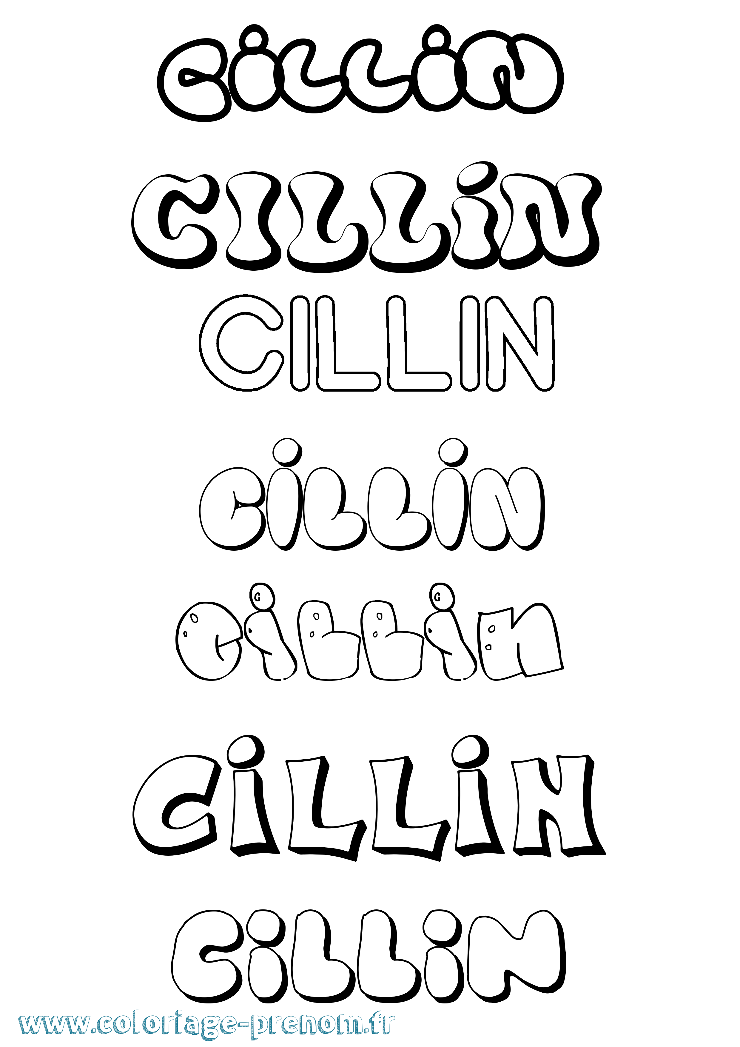 Coloriage Cillín Bubble Coloriage prénom Cillín Bubble