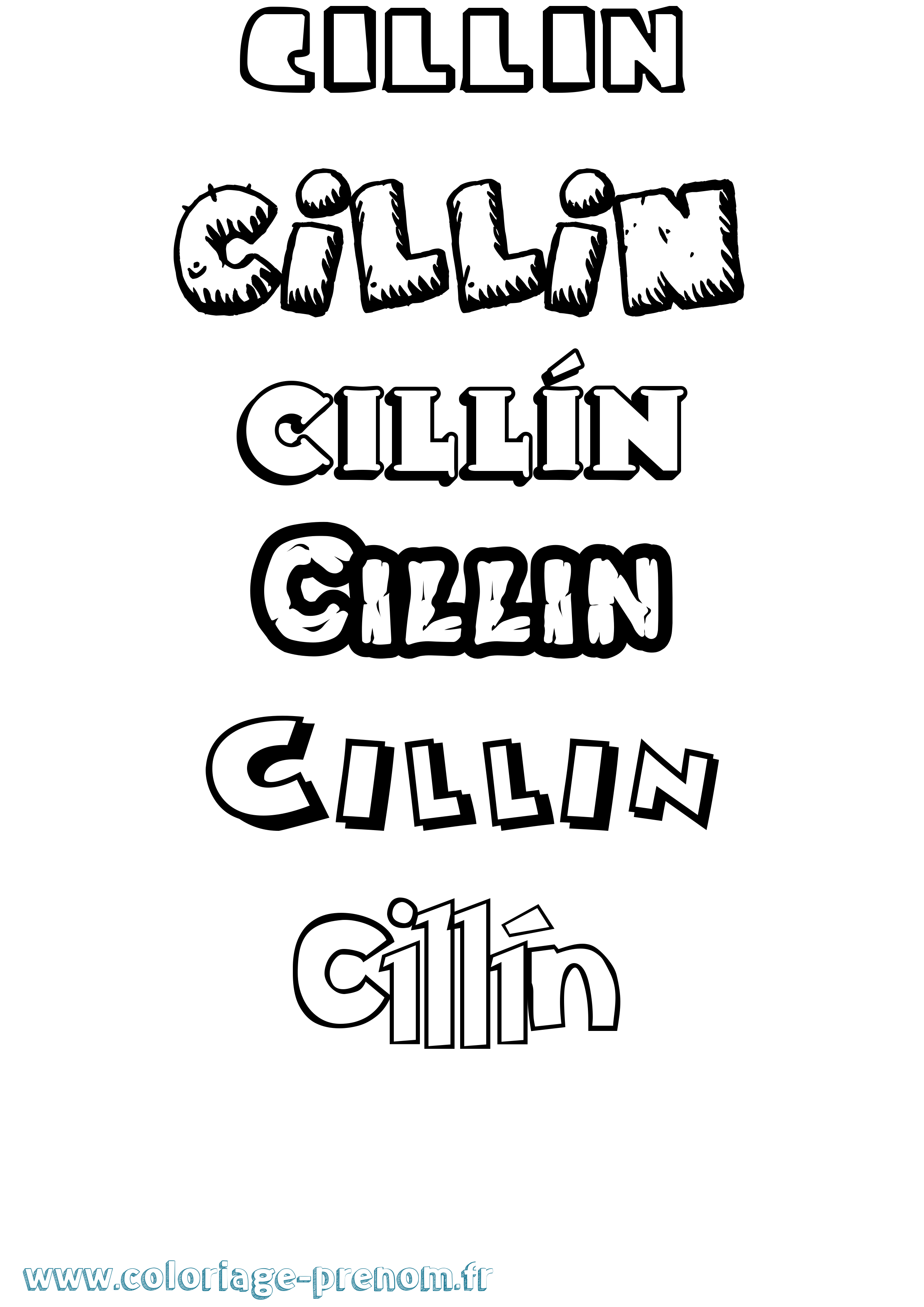 Coloriage Cillín Dessin Animé Coloriage prénom Cillín Dessin Animé