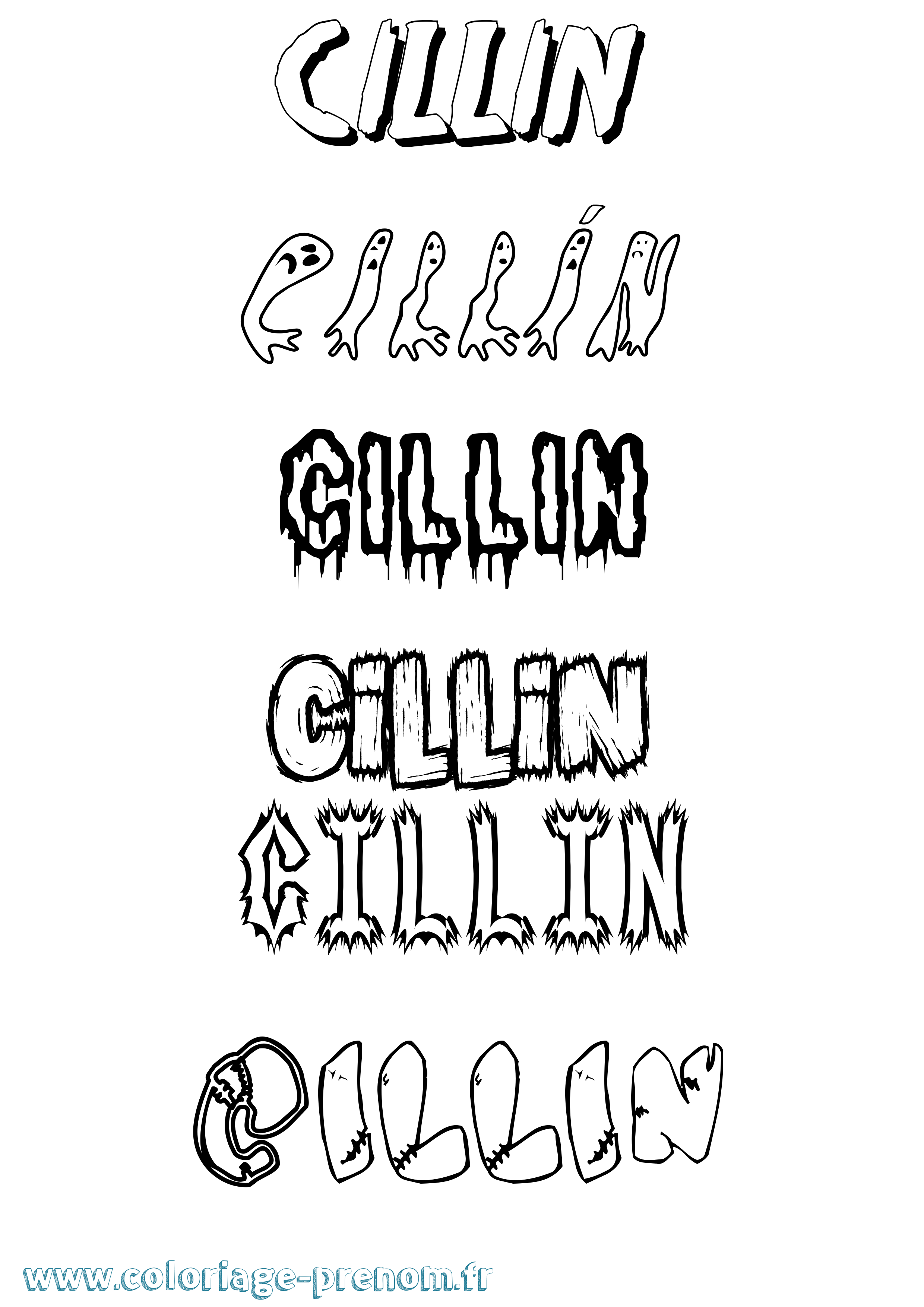 Coloriage Cillín Frisson Coloriage prénom Cillín Frisson