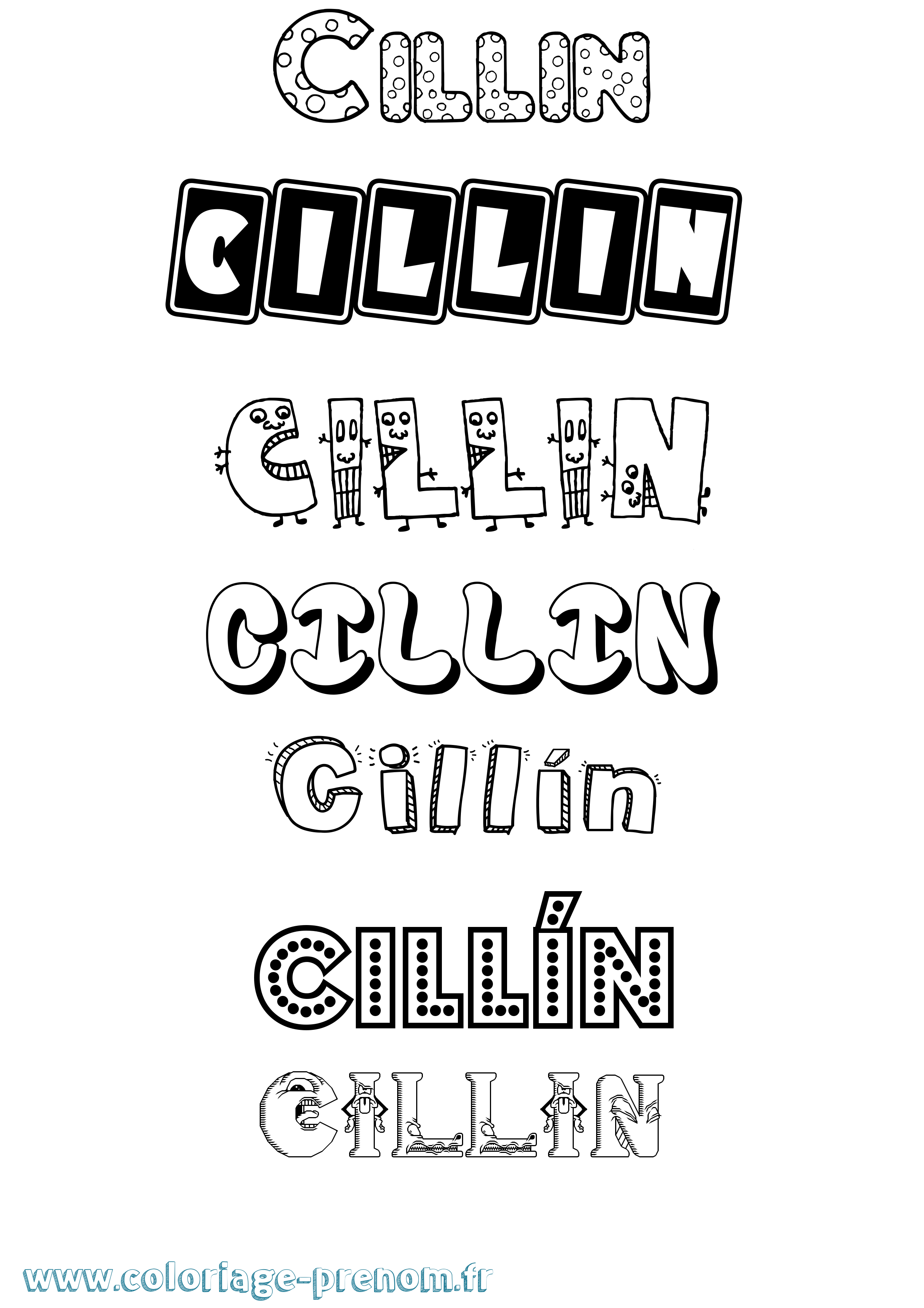Coloriage Cillín Fun Coloriage prénom Cillín Fun