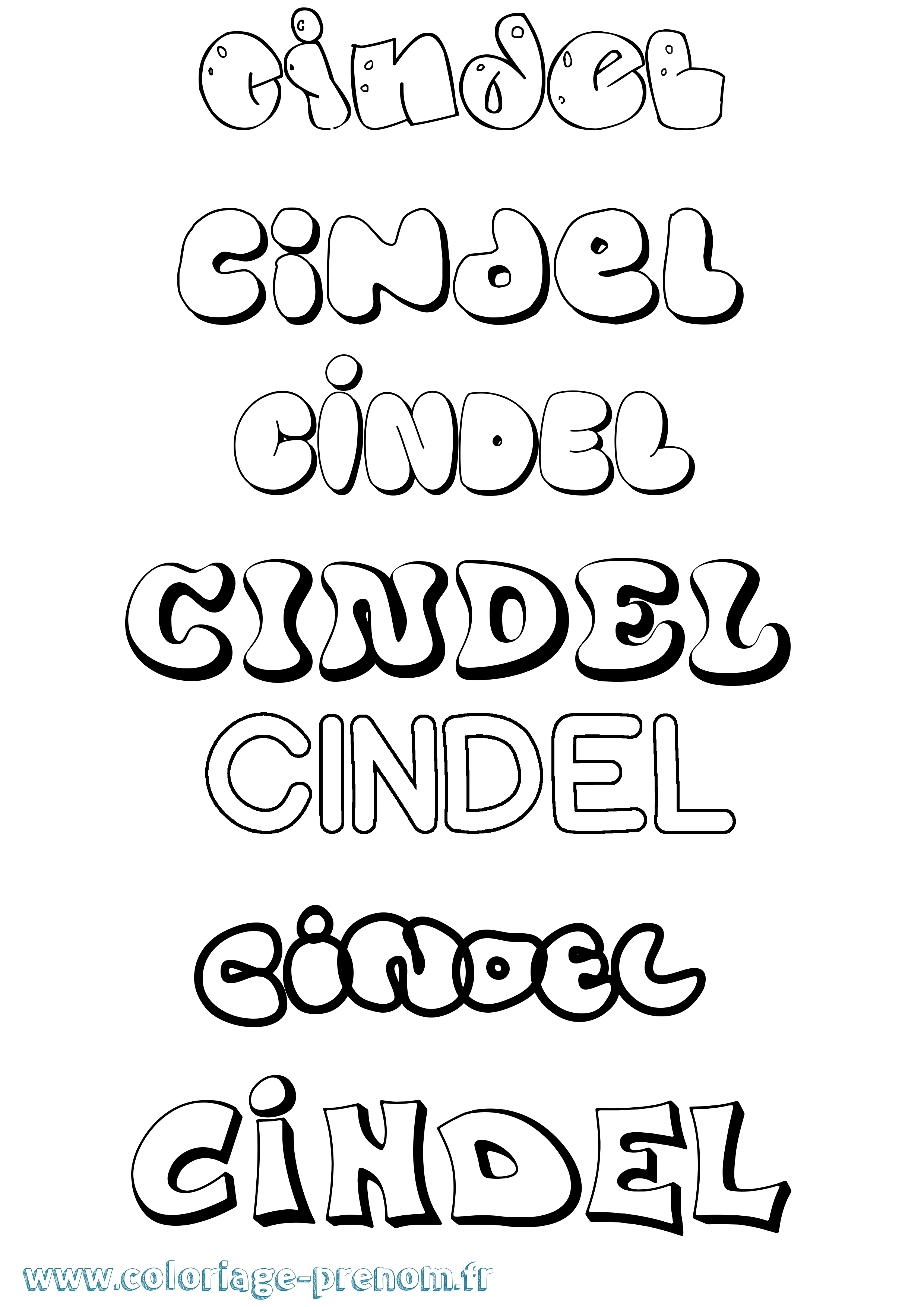 Coloriage Cindel Bubble Coloriage prénom Cindel Bubble