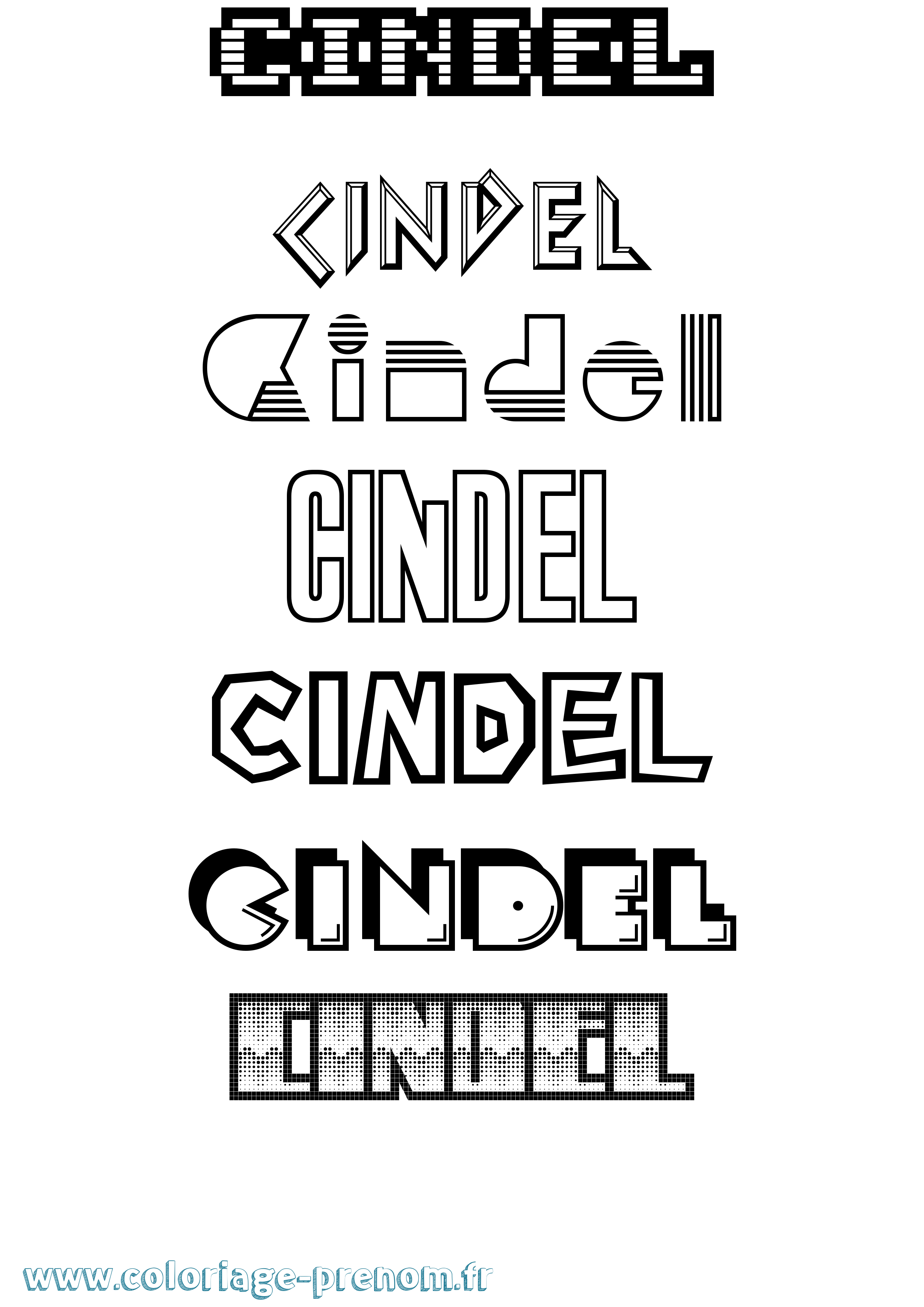 Coloriage Cindel Jeux Vidéos Coloriage prénom Cindel Jeux Vidéos