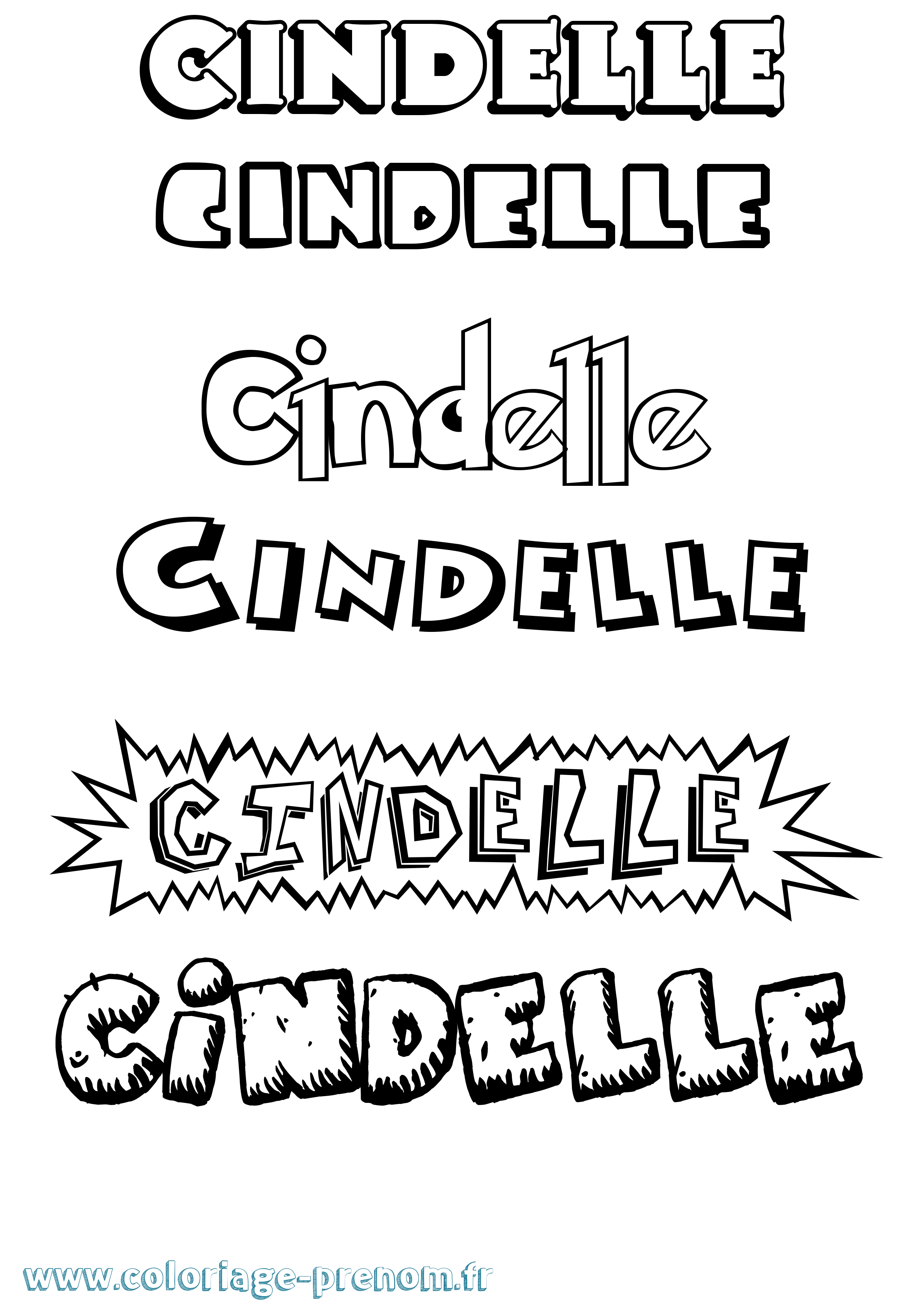 Coloriage Cindelle Dessin Animé Coloriage prénom Cindelle Dessin Animé