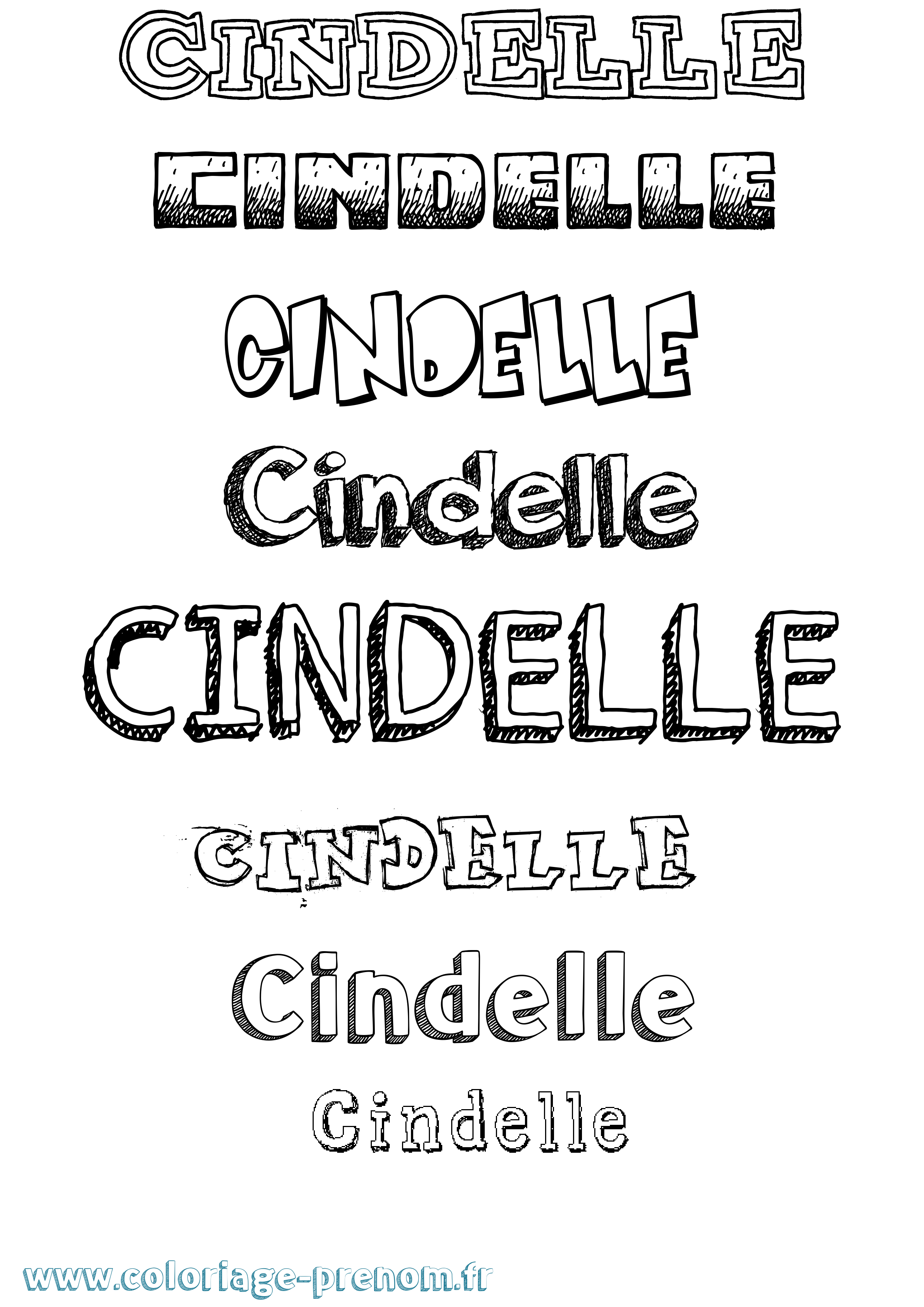 Coloriage Cindelle Dessiné Coloriage prénom Cindelle Dessiné