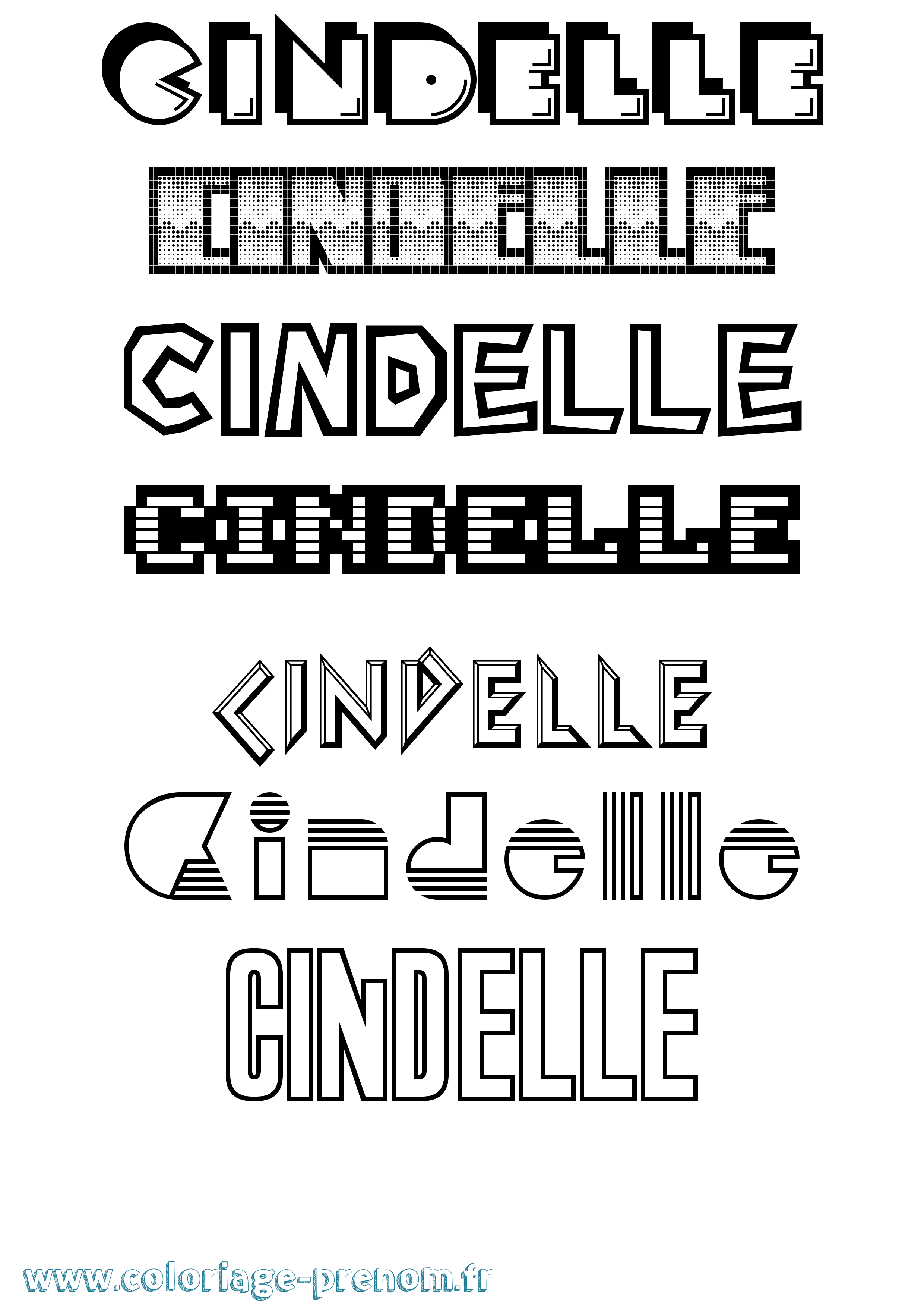 Coloriage Cindelle Jeux Vidéos Coloriage prénom Cindelle Jeux Vidéos