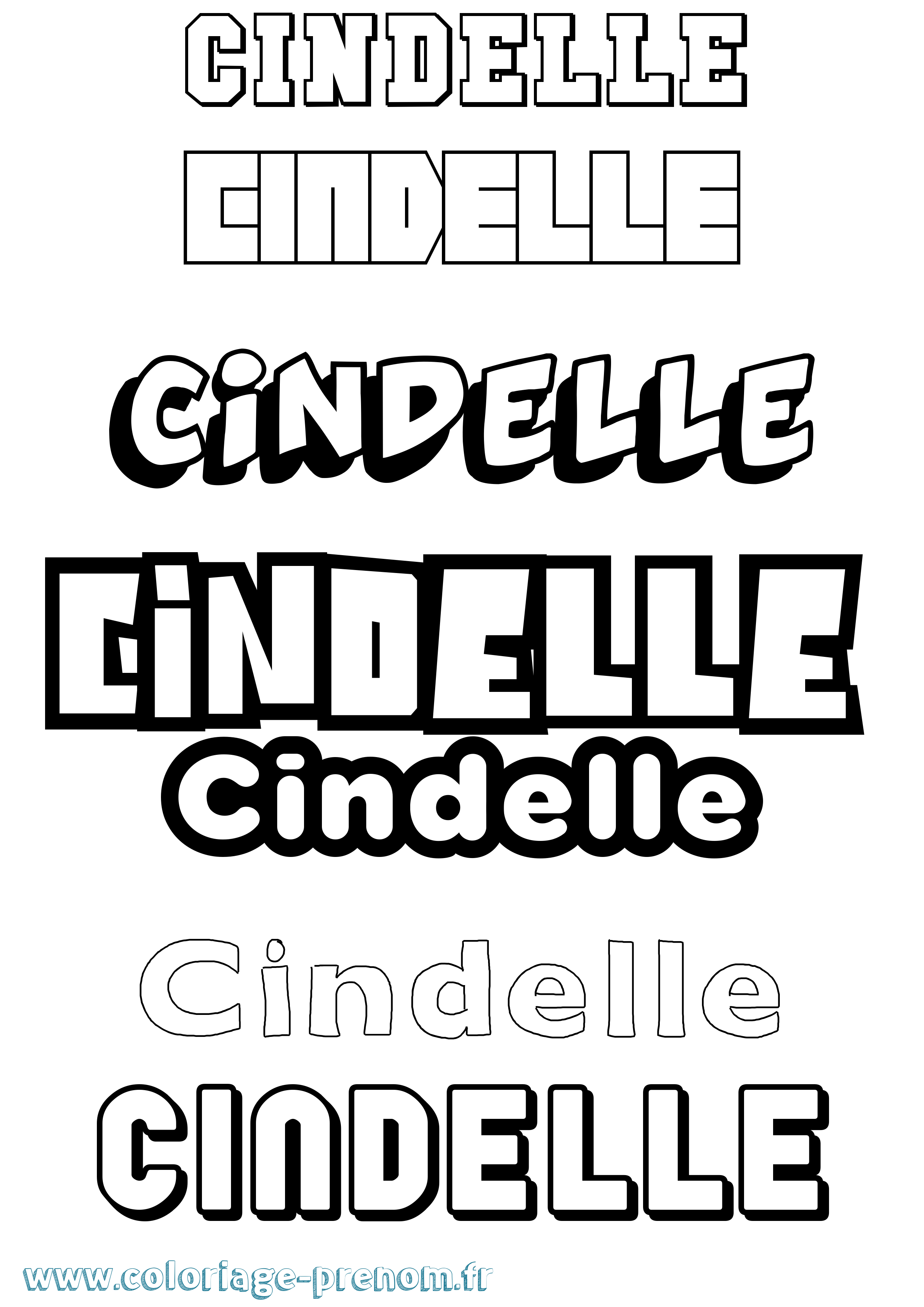 Coloriage Cindelle Simple Coloriage prénom Cindelle Simple