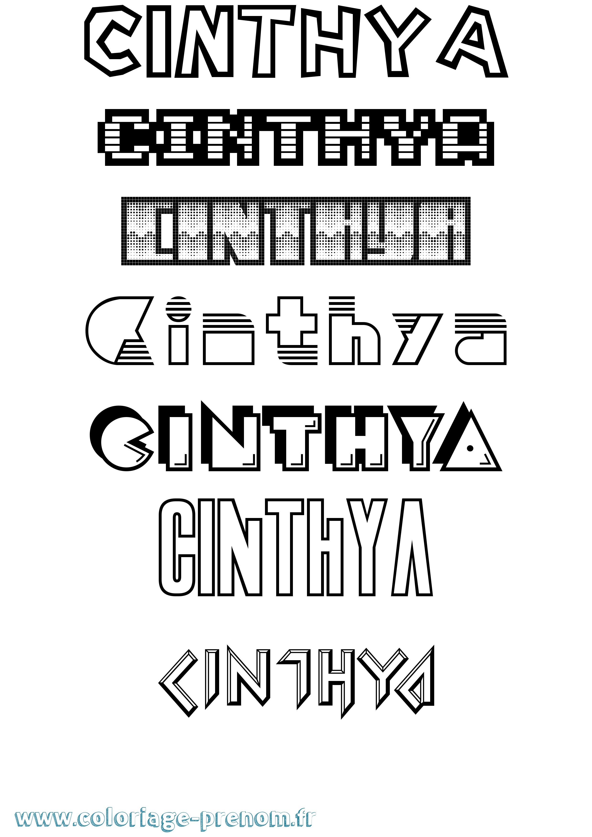 Coloriage Cinthya Jeux Vidéos Coloriage prénom Cinthya Jeux Vidéos