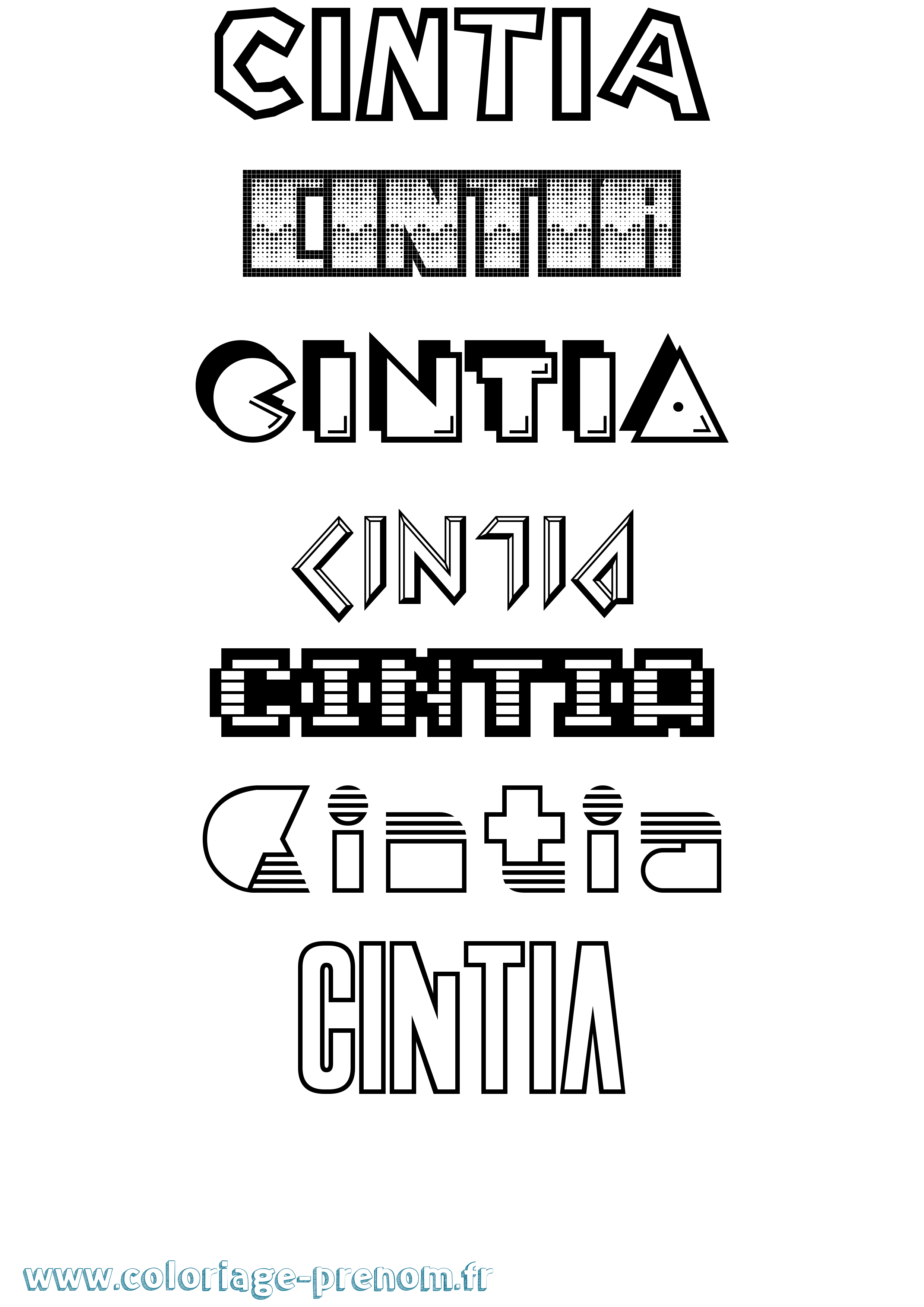 Coloriage Cintia Jeux Vidéos Coloriage prénom Cintia Jeux Vidéos