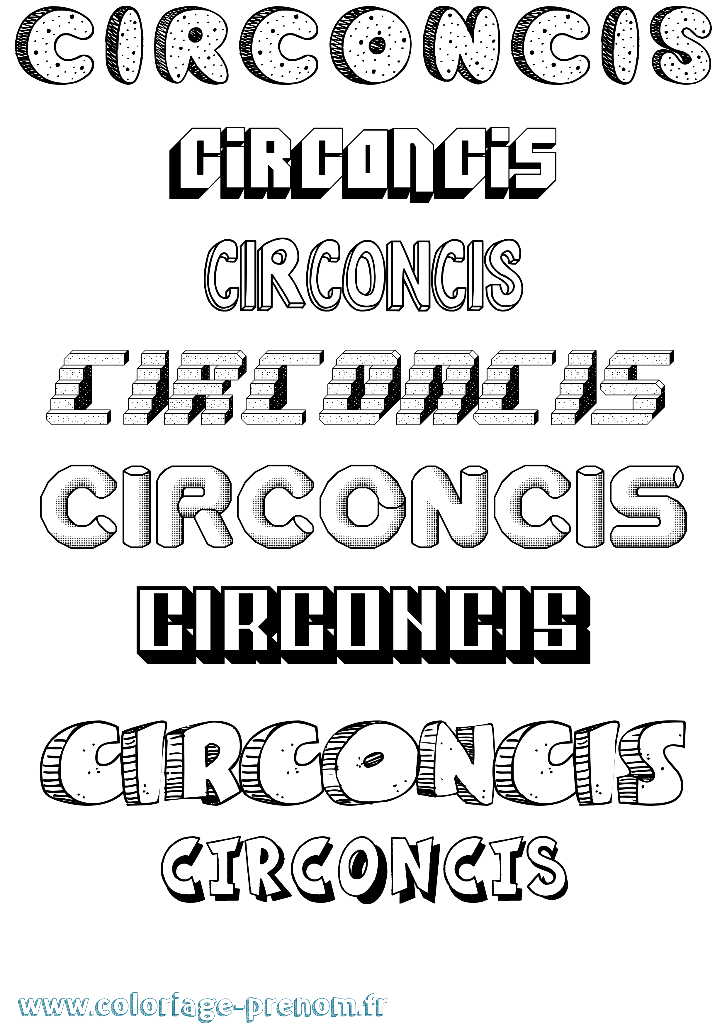 Coloriage Circoncis Effet 3D Coloriage prénom Circoncis Effet 3D