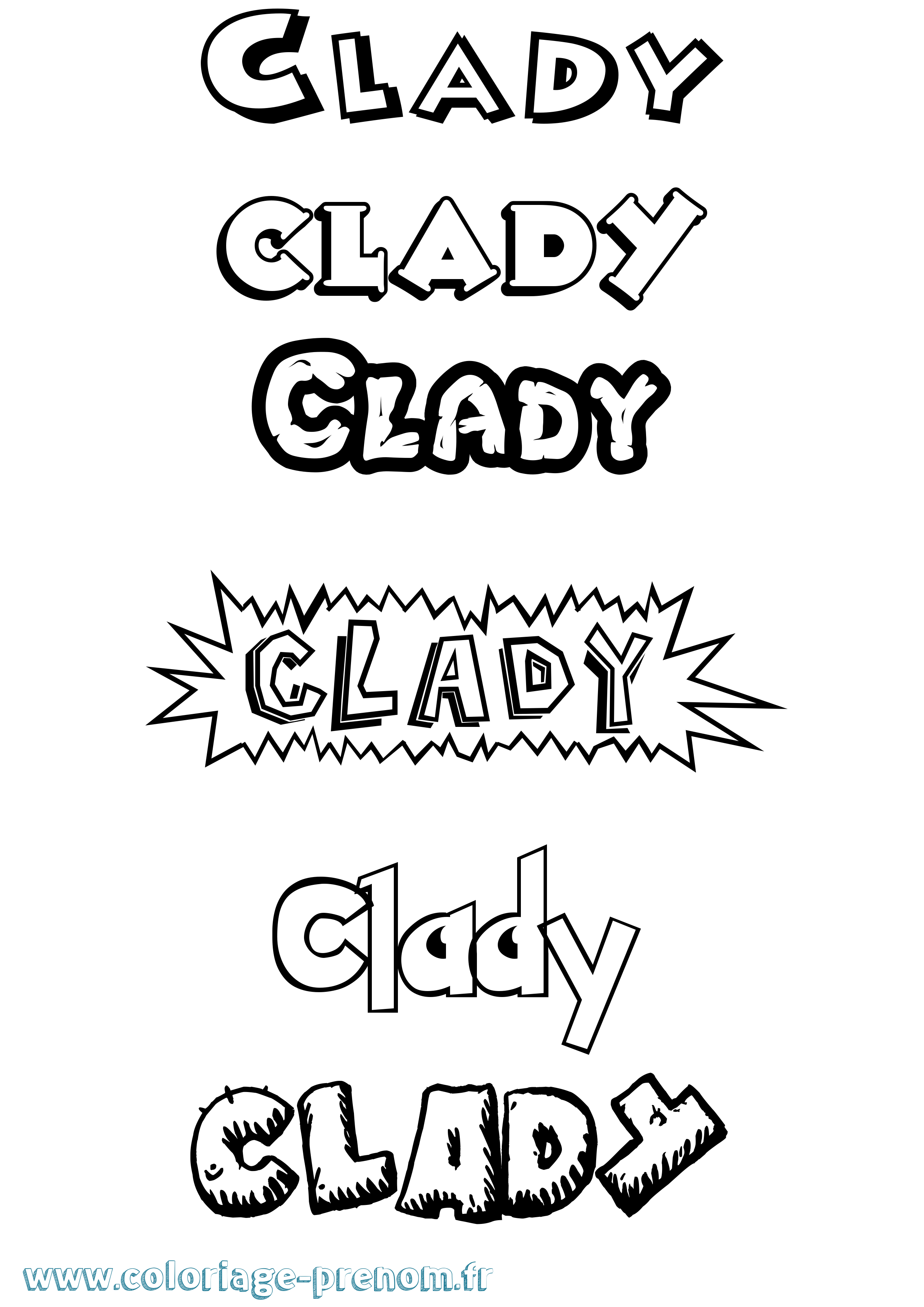 Coloriage Clady Dessin Animé Coloriage prénom Clady Dessin Animé