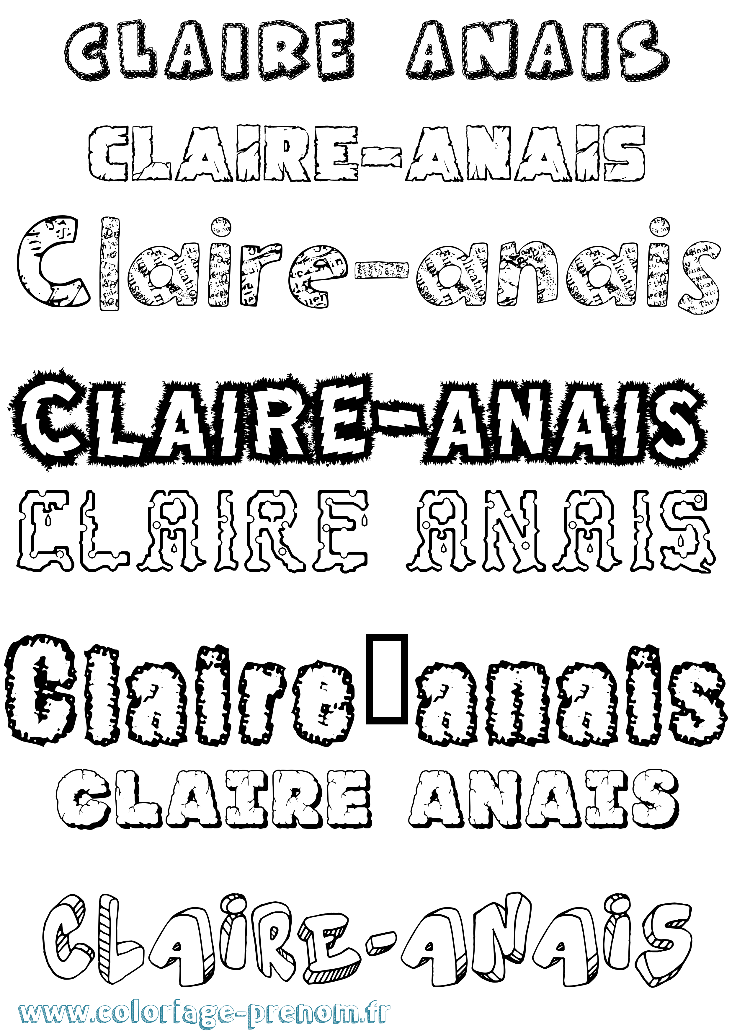 Coloriage Claire-Anaïs Destructuré Coloriage prénom Claire-Anaïs Destructuré