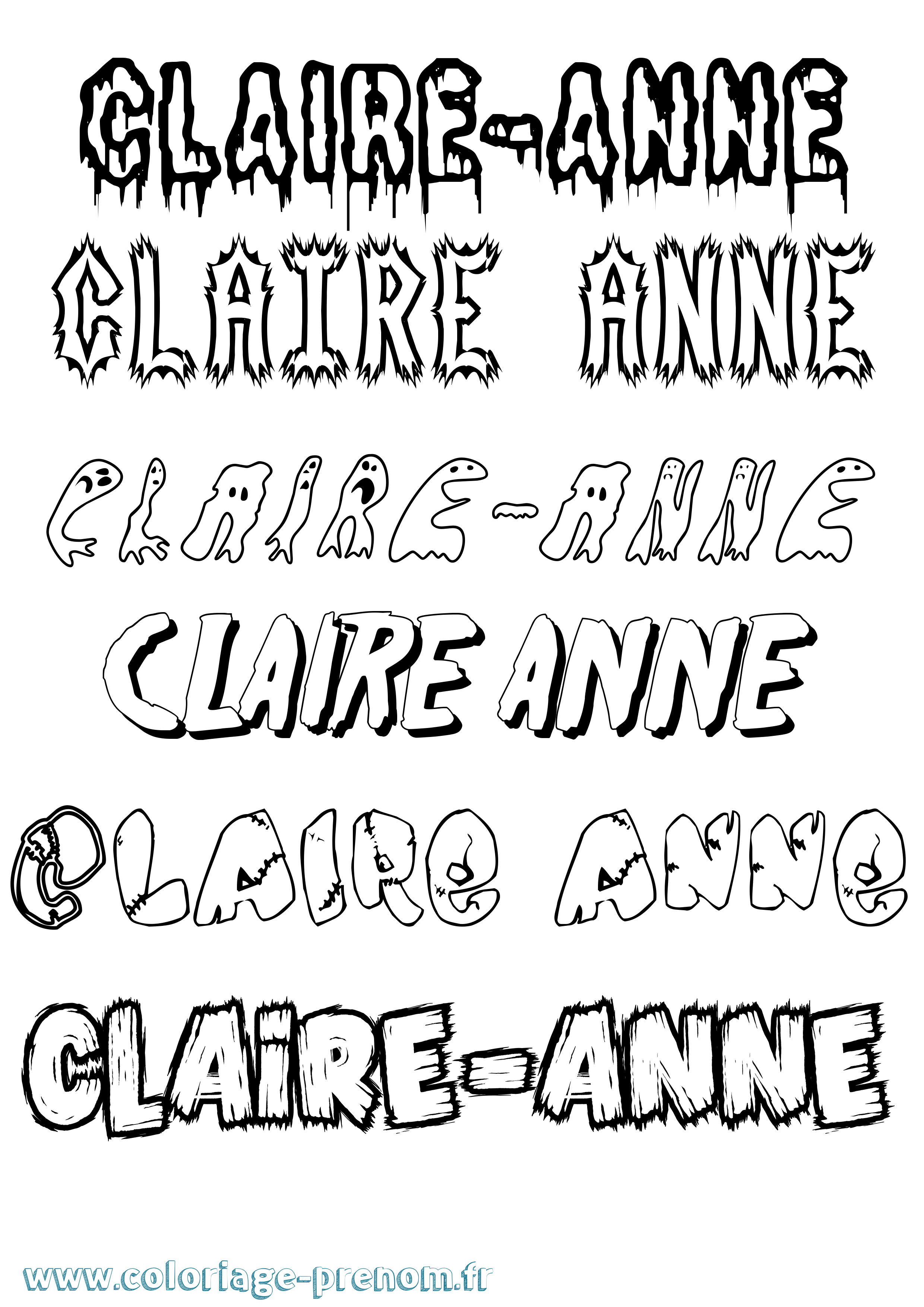 Coloriage Claire-Anne Frisson Coloriage prénom Claire-Anne Frisson