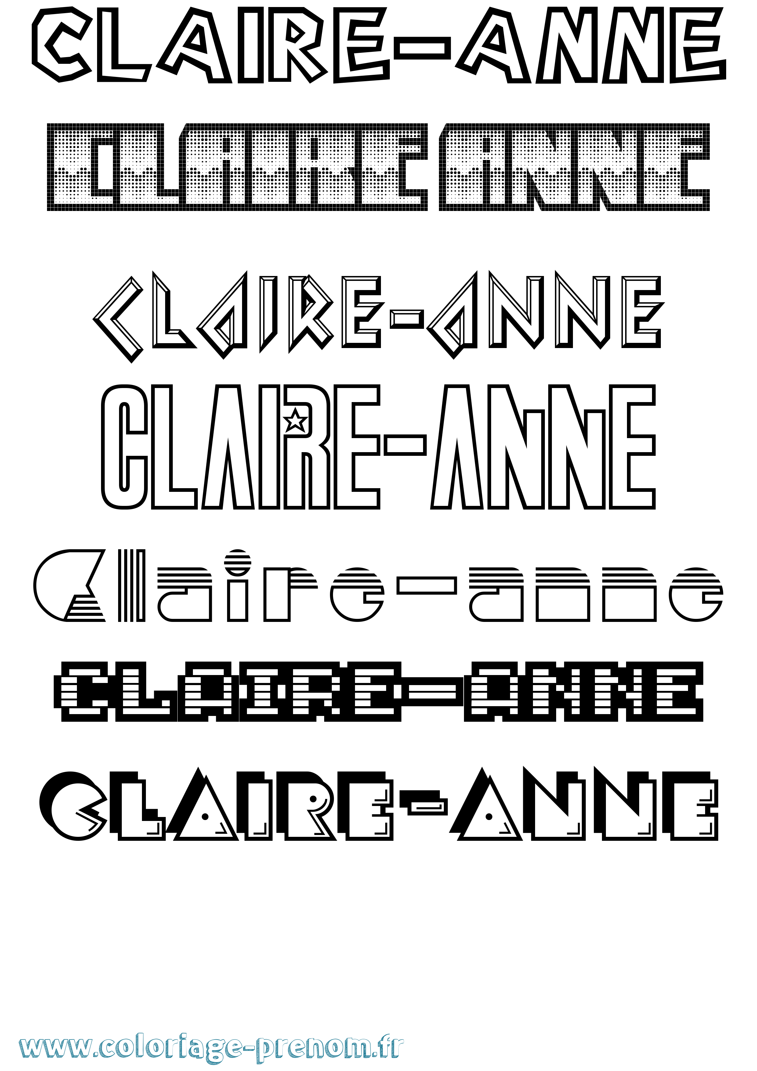 Coloriage Claire-Anne Jeux Vidéos Coloriage prénom Claire-Anne Jeux Vidéos