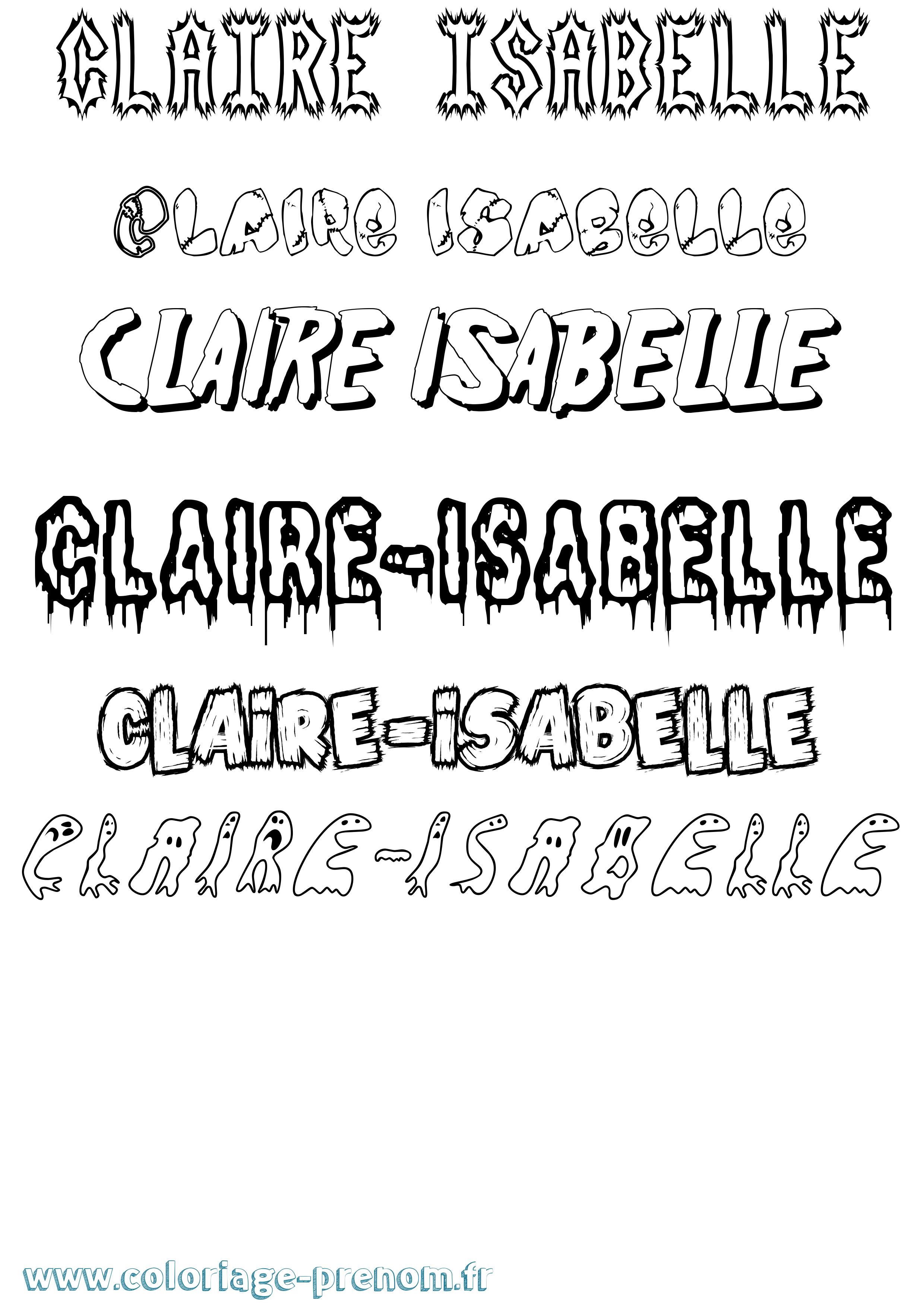 Coloriage Claire-Isabelle Frisson Coloriage prénom Claire-Isabelle Frisson
