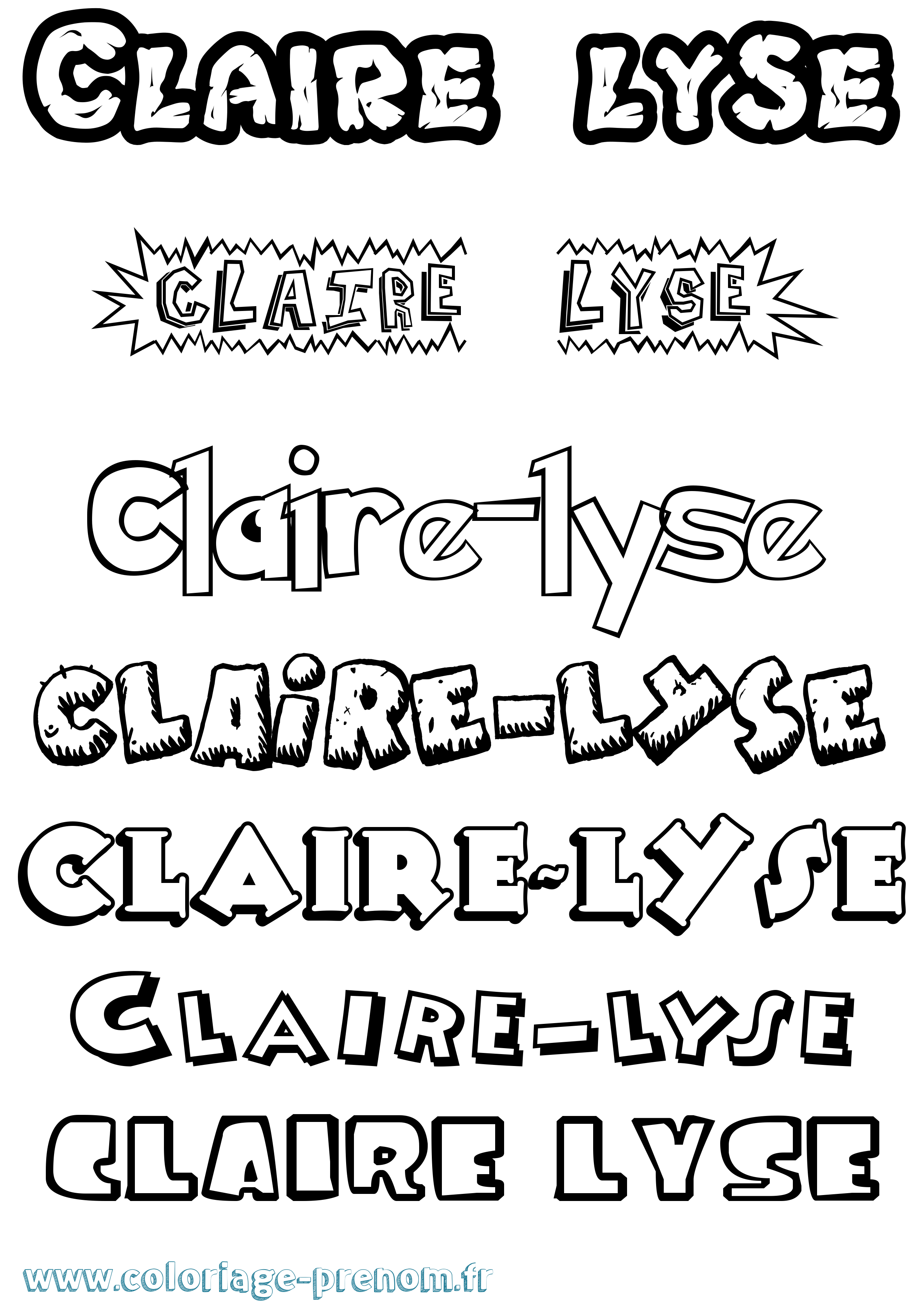 Coloriage Claire-Lyse Dessin Animé Coloriage prénom Claire-Lyse Dessin Animé