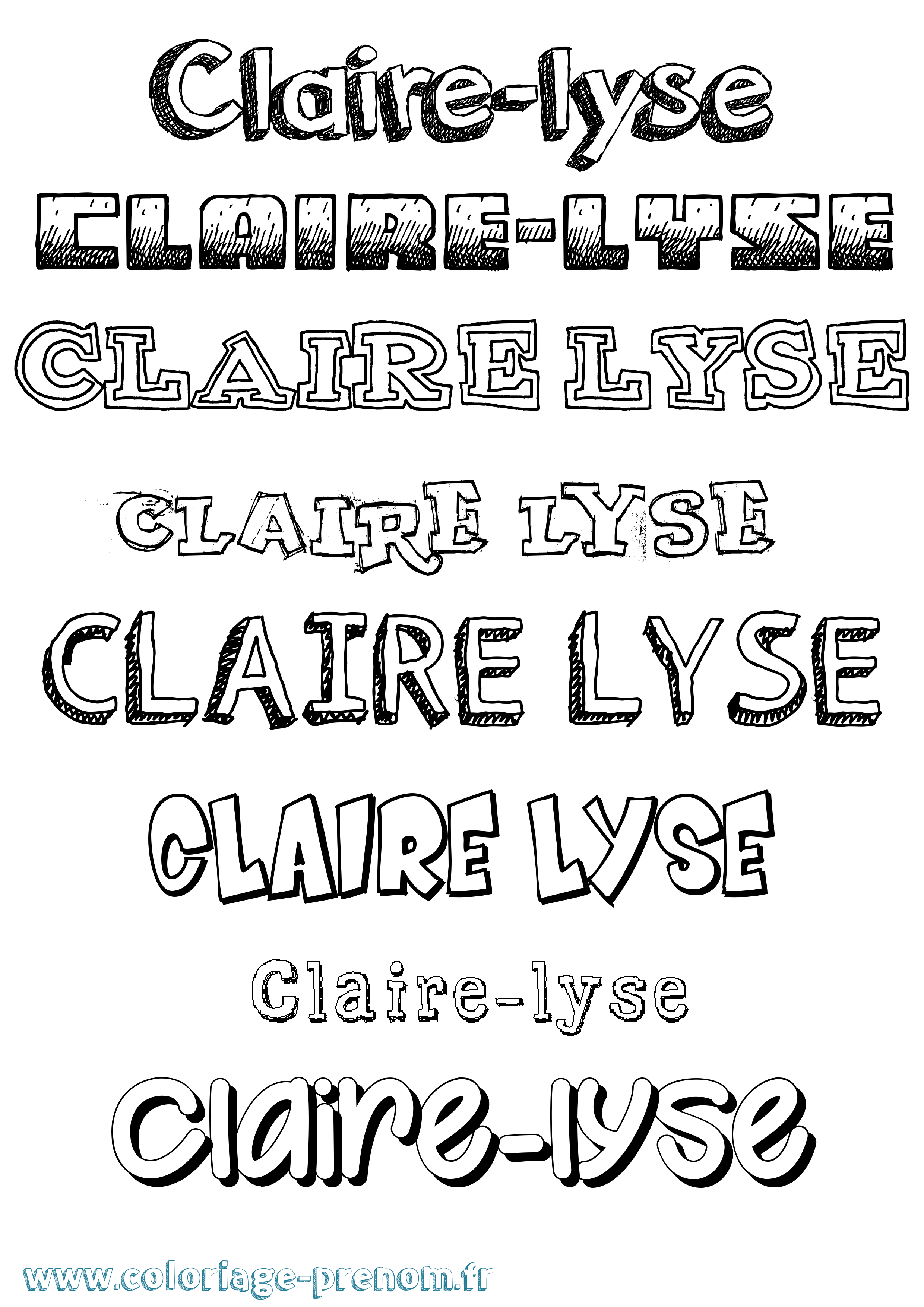 Coloriage Claire-Lyse Dessiné Coloriage prénom Claire-Lyse Dessiné