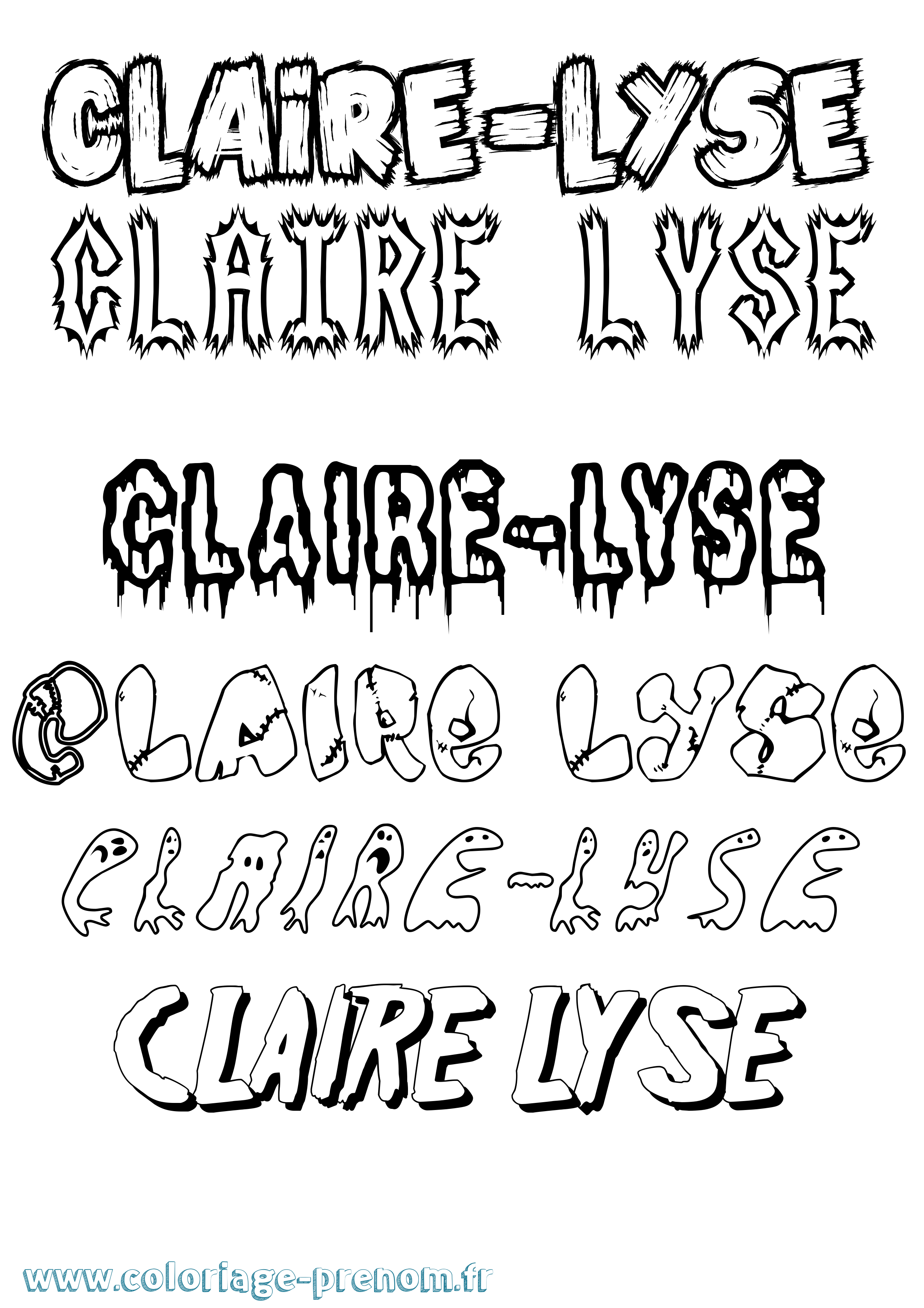 Coloriage Claire-Lyse Frisson Coloriage prénom Claire-Lyse Frisson