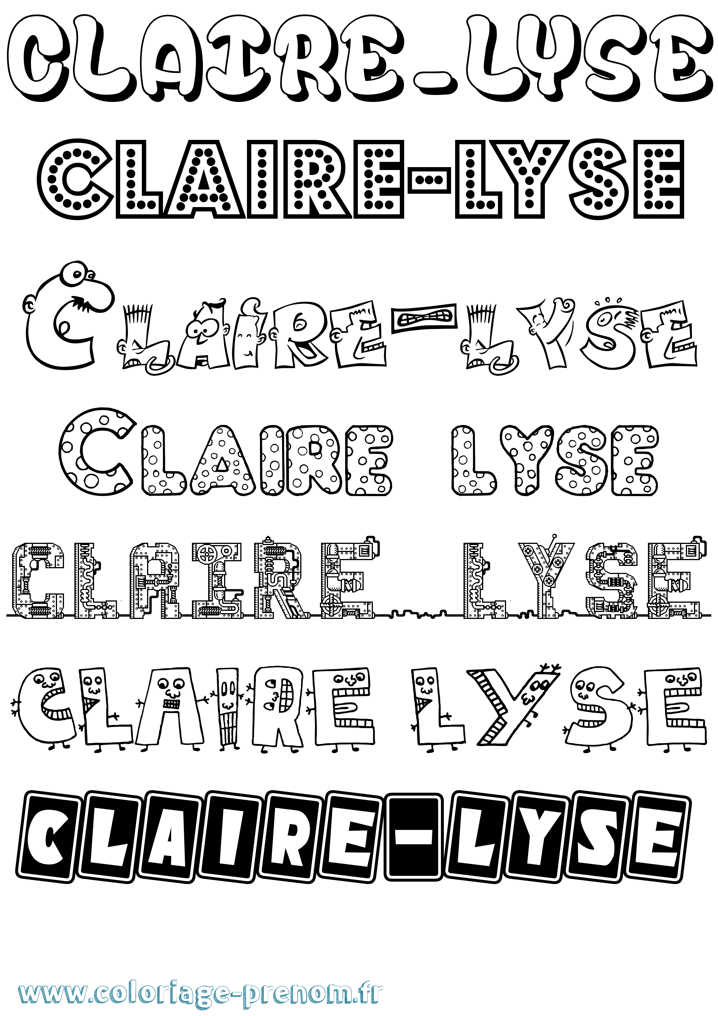 Coloriage Claire-Lyse Fun Coloriage prénom Claire-Lyse Fun