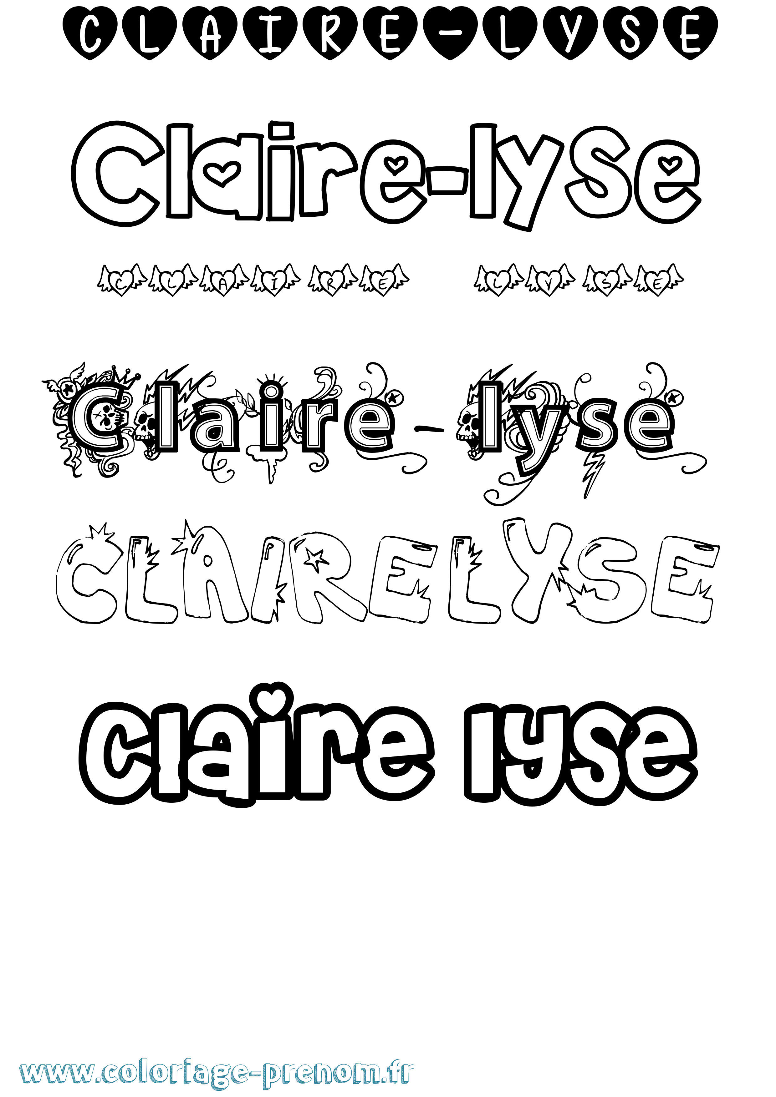 Coloriage Claire-Lyse Girly Coloriage prénom Claire-Lyse Girly