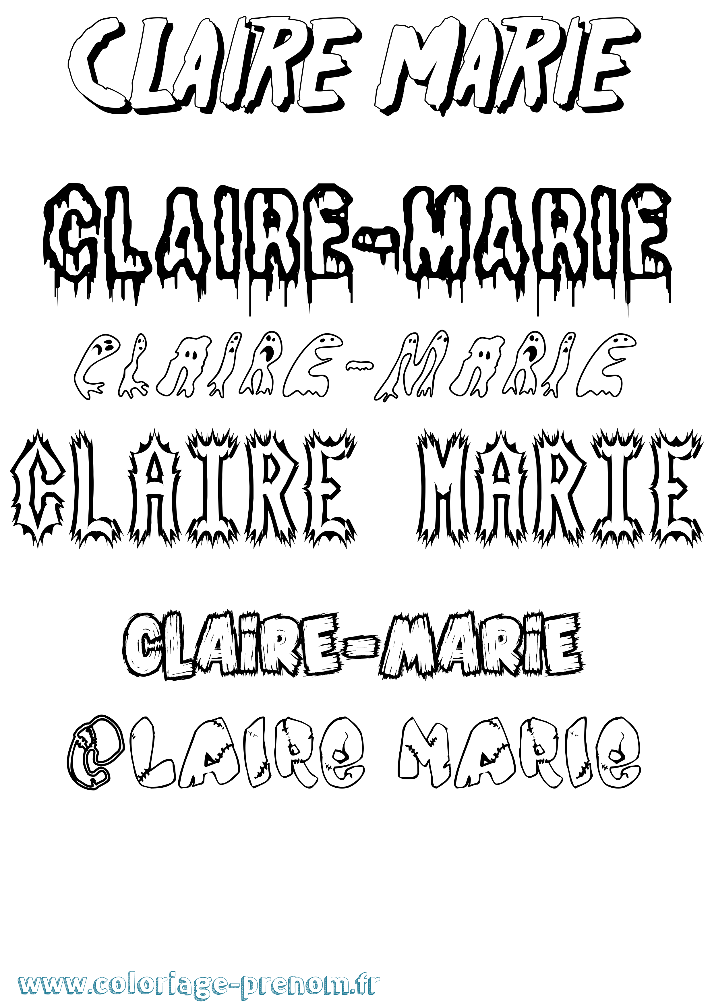 Coloriage Claire-Marie Frisson Coloriage prénom Claire-Marie Frisson