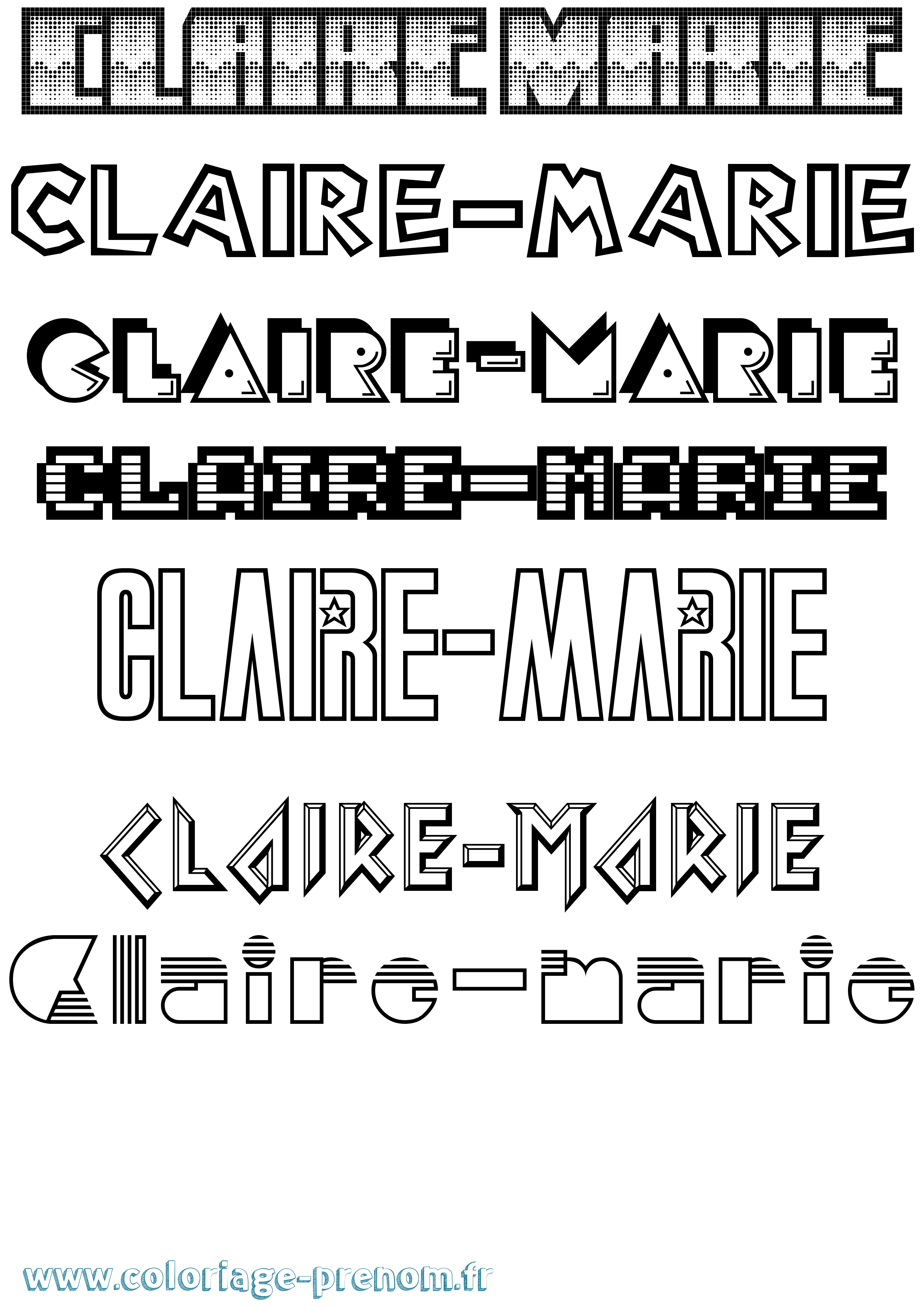 Coloriage Claire-Marie Jeux Vidéos Coloriage prénom Claire-Marie Jeux Vidéos