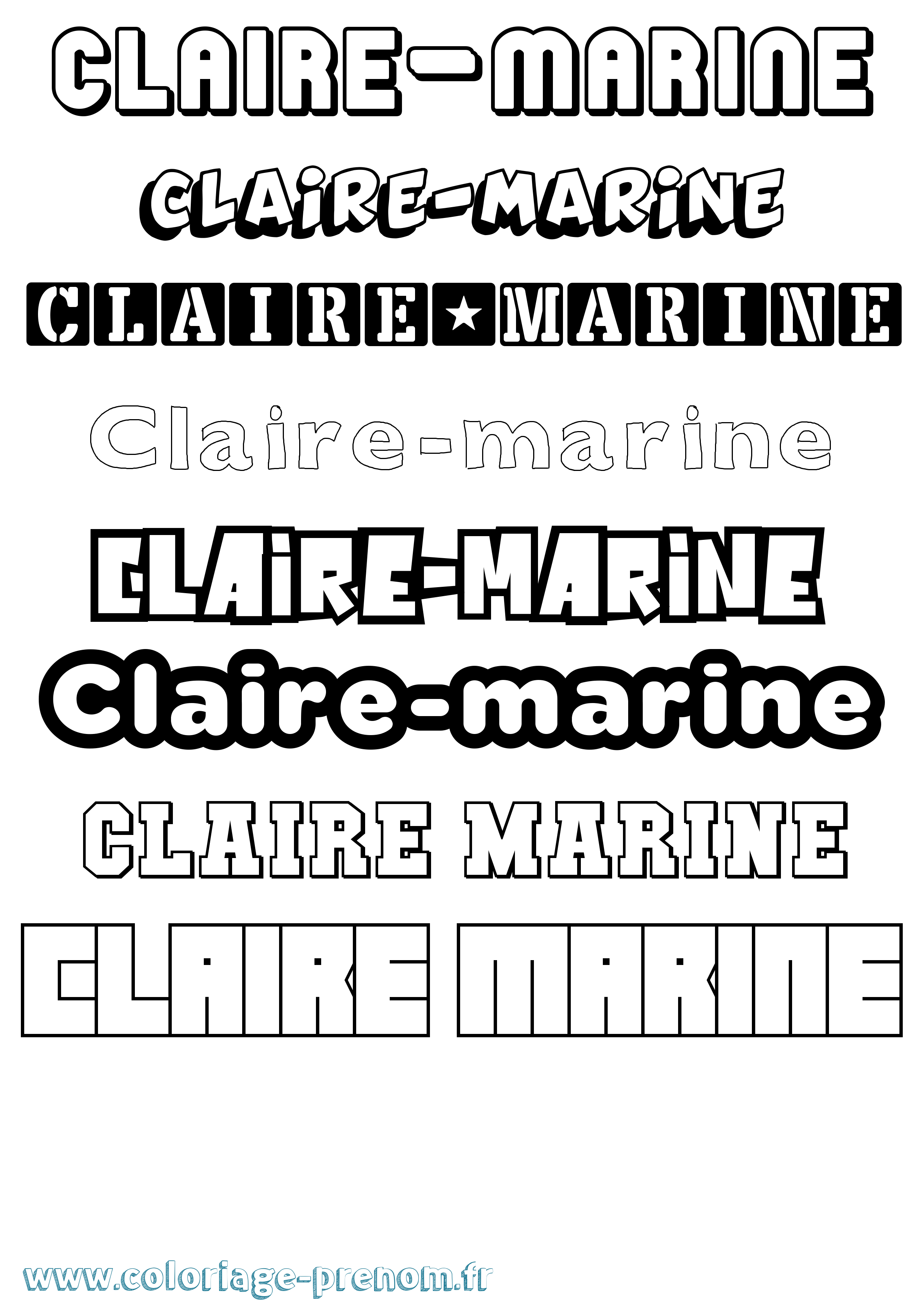 Coloriage Claire-Marine Simple Coloriage prénom Claire-Marine Simple