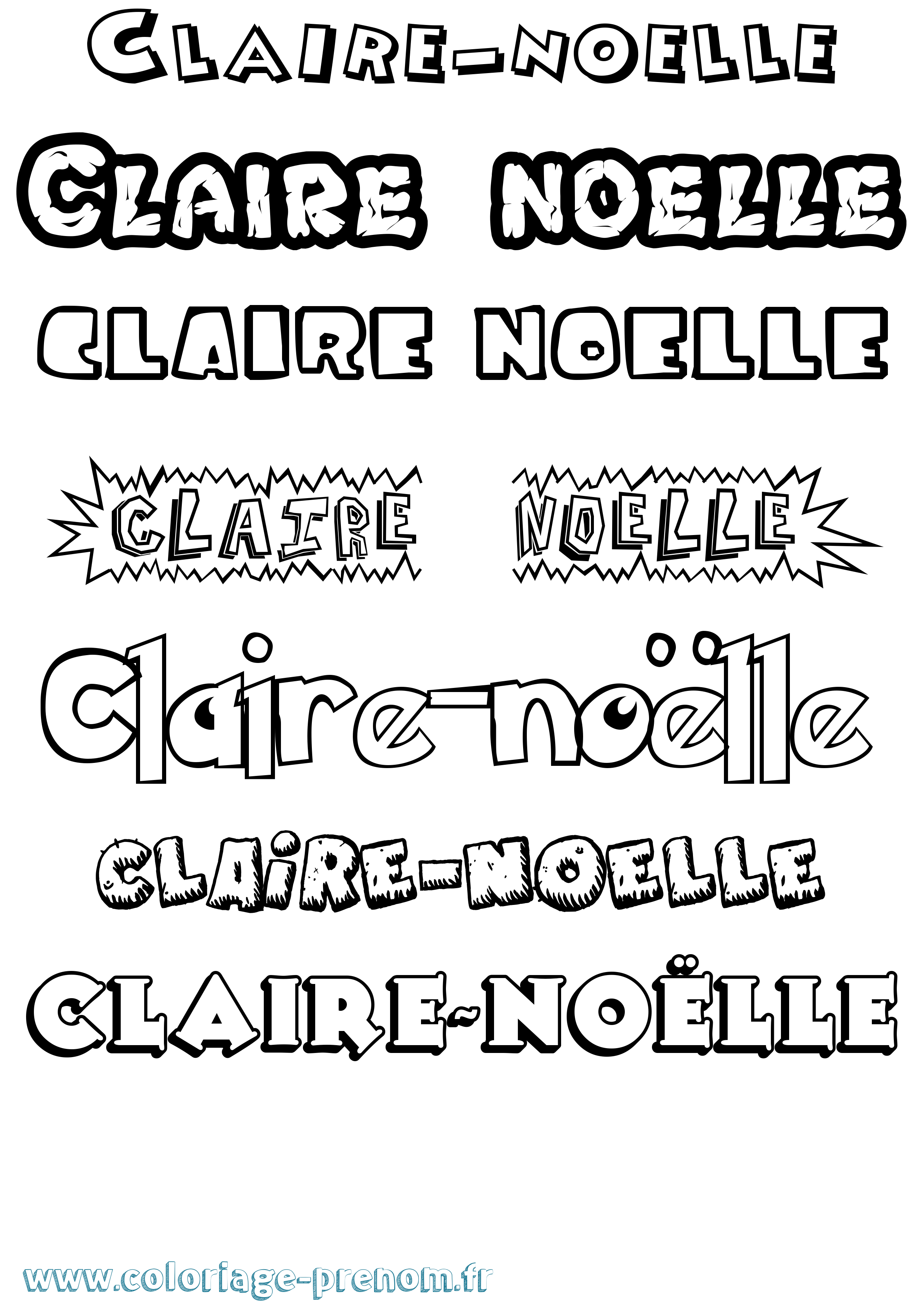 Coloriage Claire-Noëlle Dessin Animé Coloriage prénom Claire-Noëlle Dessin Animé