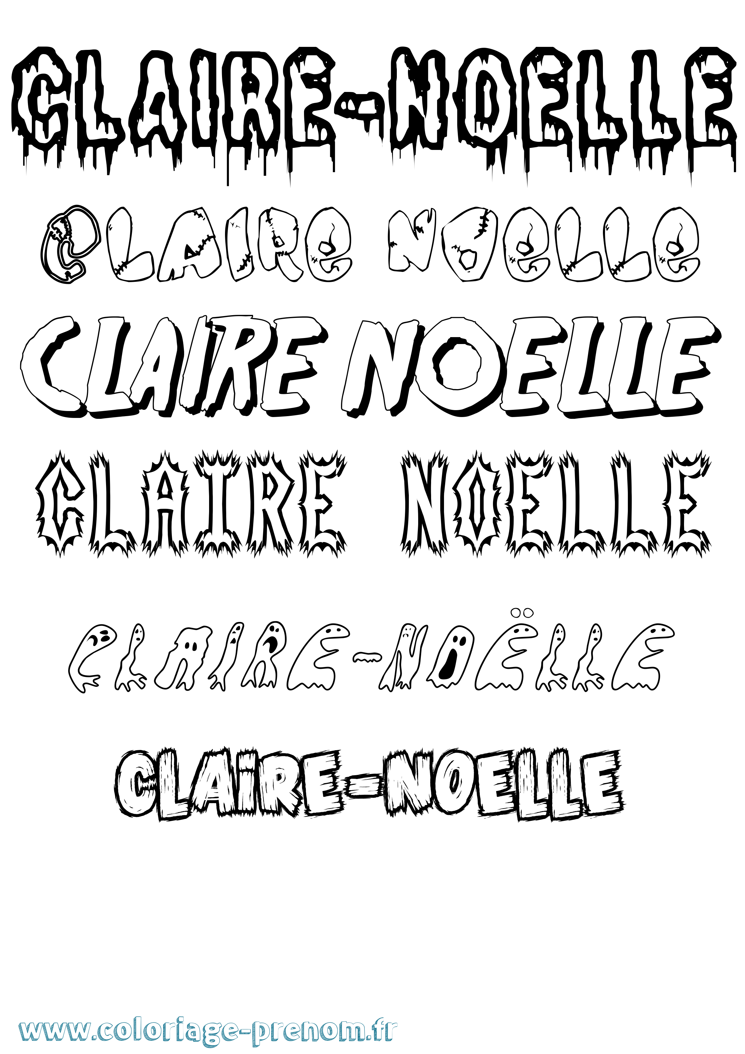 Coloriage Claire-Noëlle Frisson Coloriage prénom Claire-Noëlle Frisson
