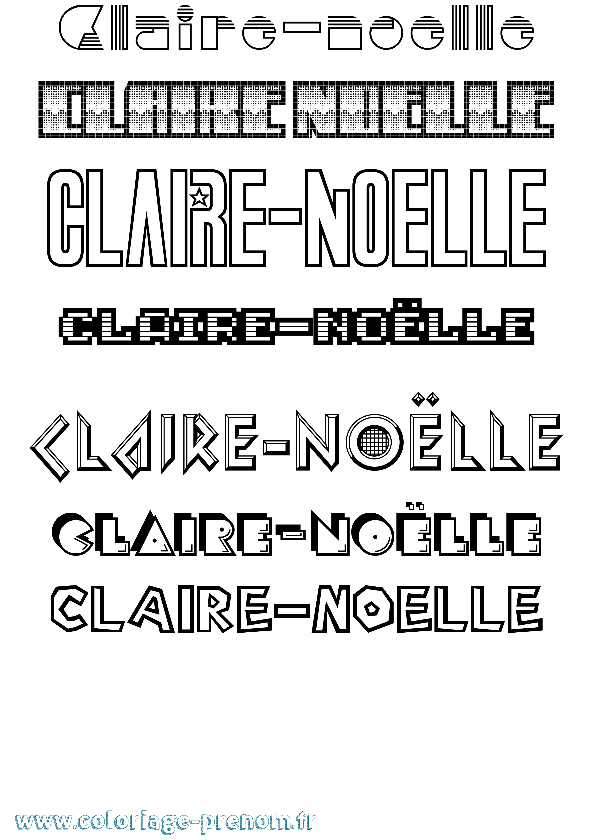 Coloriage Claire-Noëlle Jeux Vidéos Coloriage prénom Claire-Noëlle Jeux Vidéos