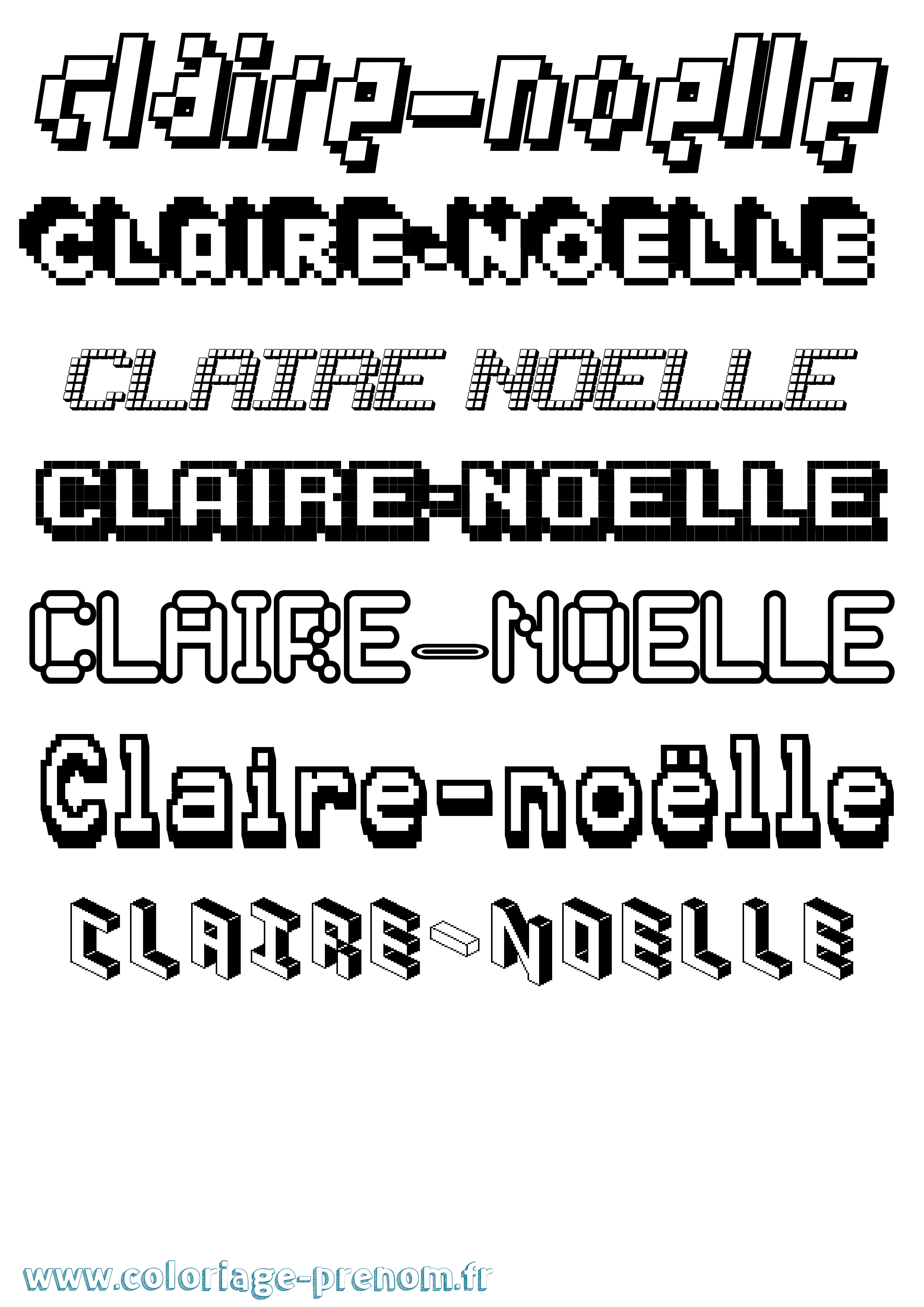 Coloriage Claire-Noëlle Pixel Coloriage prénom Claire-Noëlle Pixel
